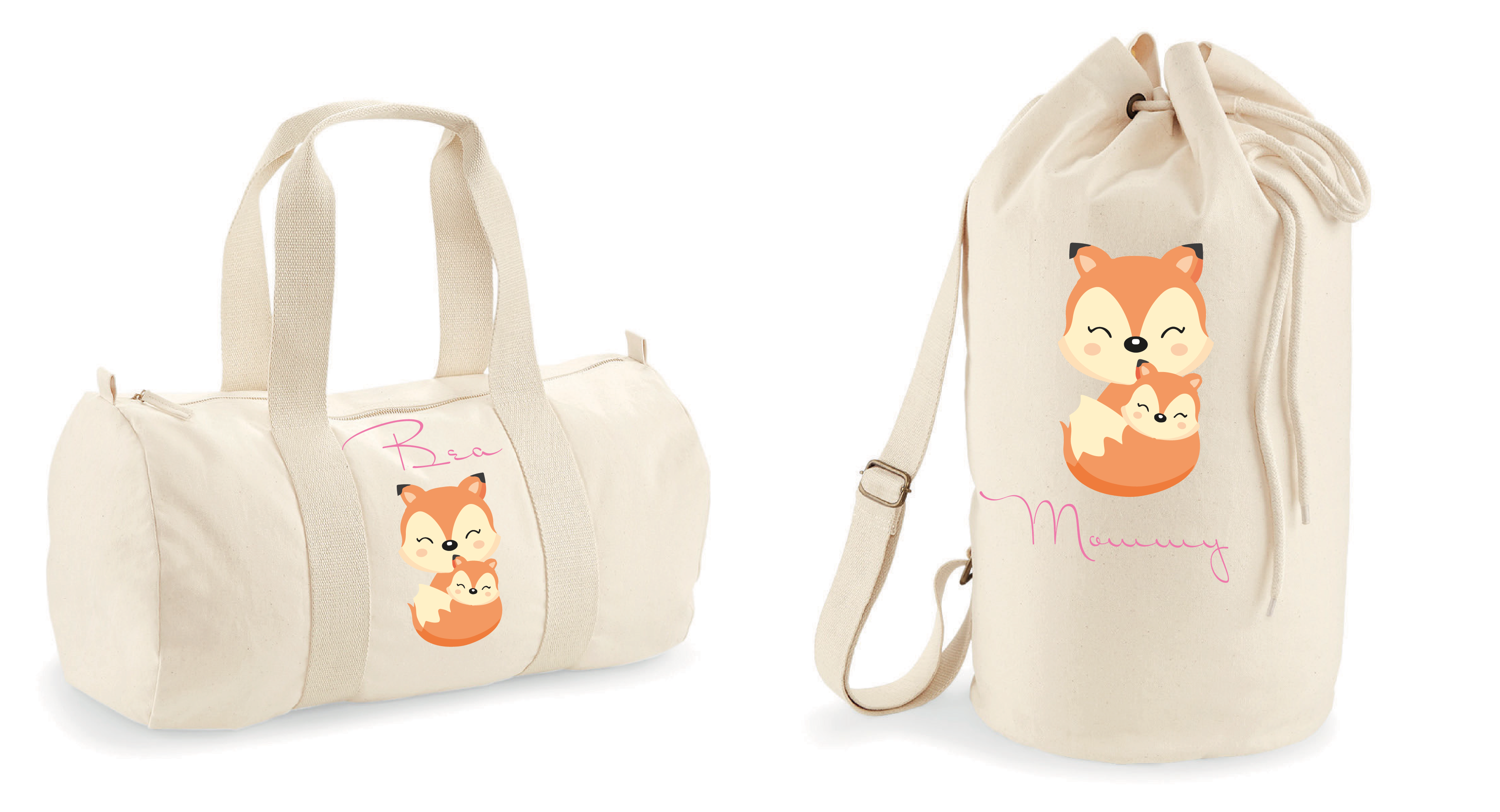 Copia del borsone bambini cotone organico Canvas personalizzato con nome ideale per ospedale, cambi, palestra, asilo, viaggi idea regalo baby Shower - be brave boutique