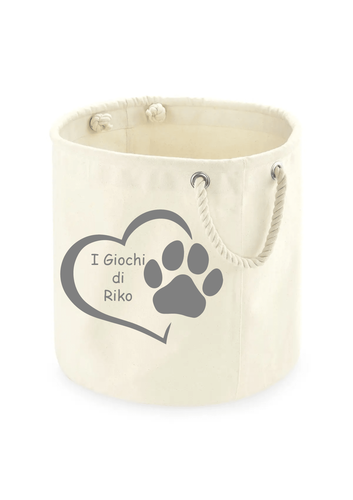 Cesta Porta giochi personalizzata con il nome del tuo Cane - Be Brave Boutique