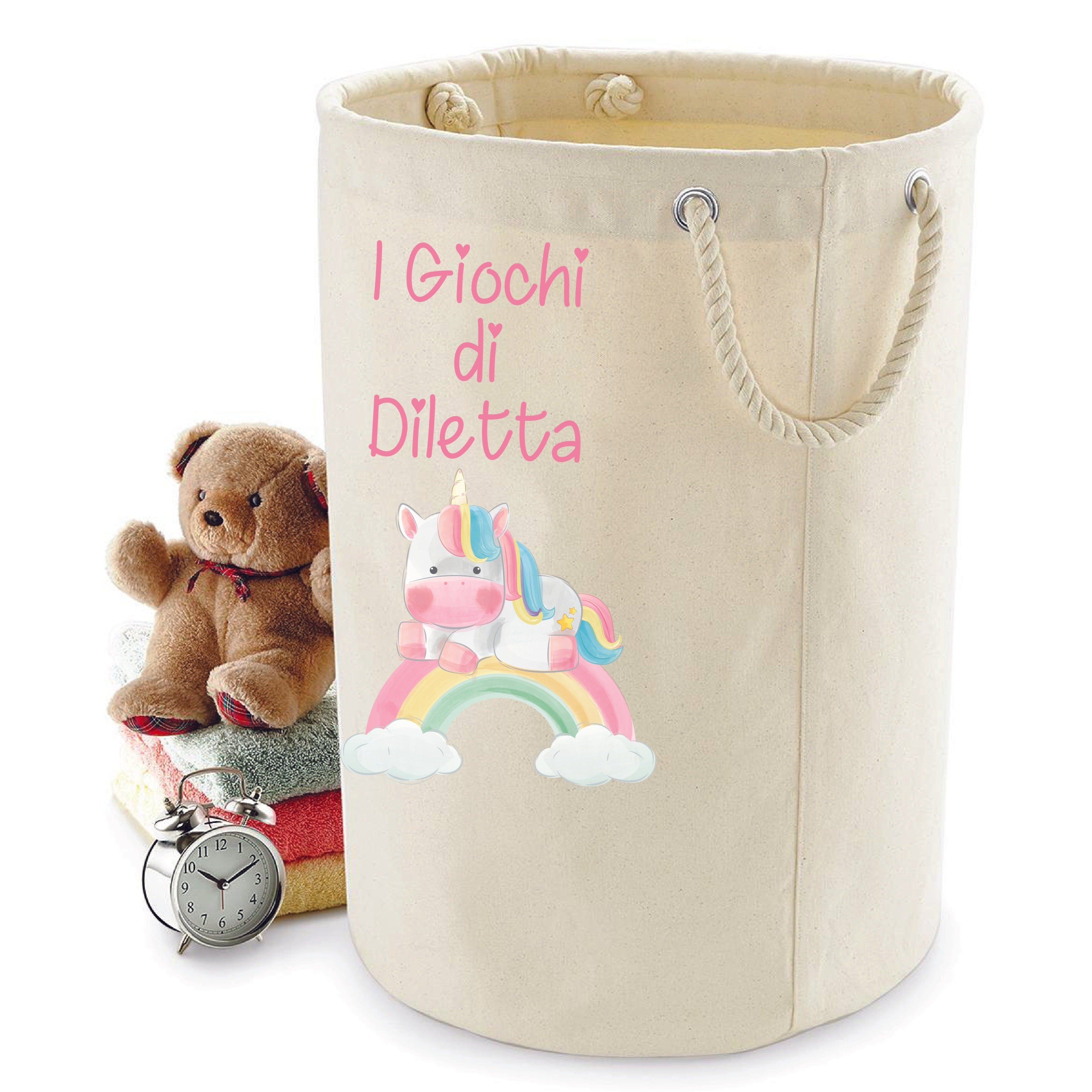 Cesta Porta giochi personalizzata Unicorno - Be Brave Boutique