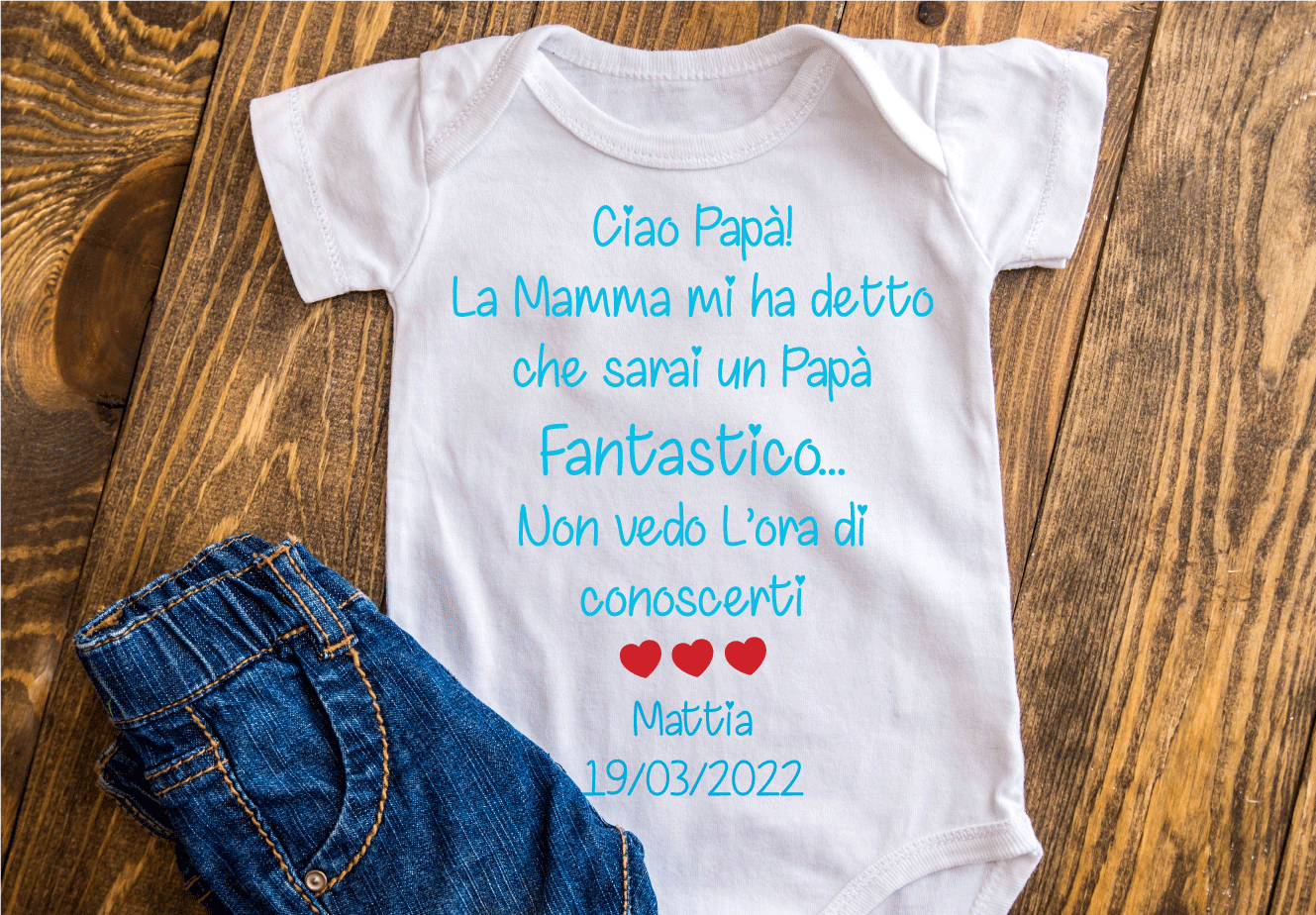 Body in 100% cotone "Festa Del Papà" personalizzabile - Be Brave Boutique