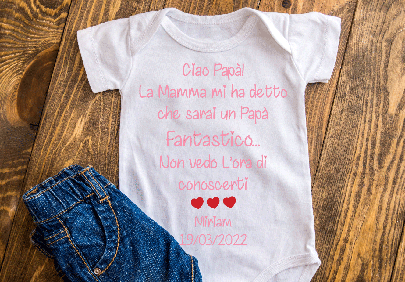 Body in 100% cotone "Festa Del Papà" personalizzabile - Be Brave Boutique
