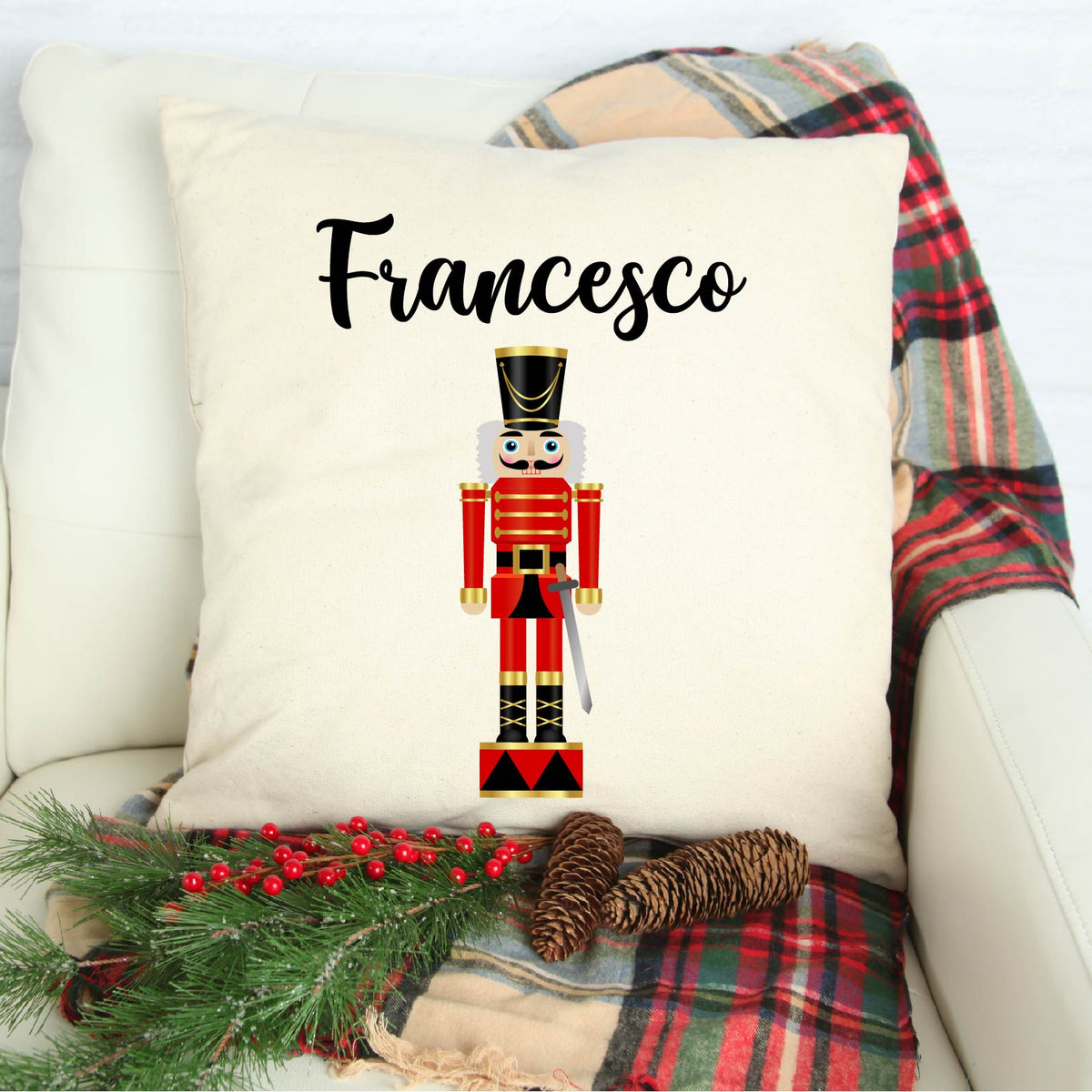 Federa per cuscino Natalizia "Schiaccianoci" Personalizzabile - Be Brave Boutique