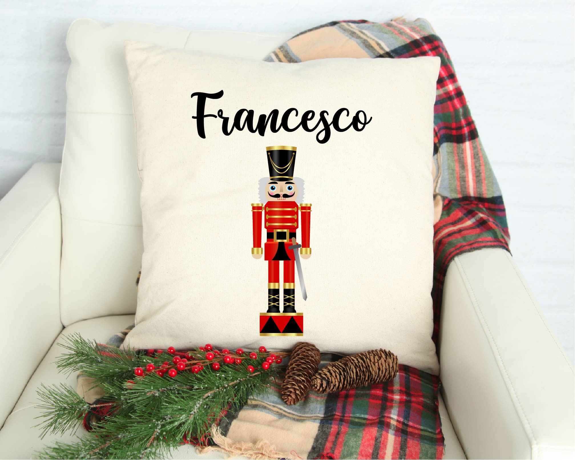 Federa per cuscino Natalizia "Schiaccianoci" Personalizzabile - Be Brave Boutique