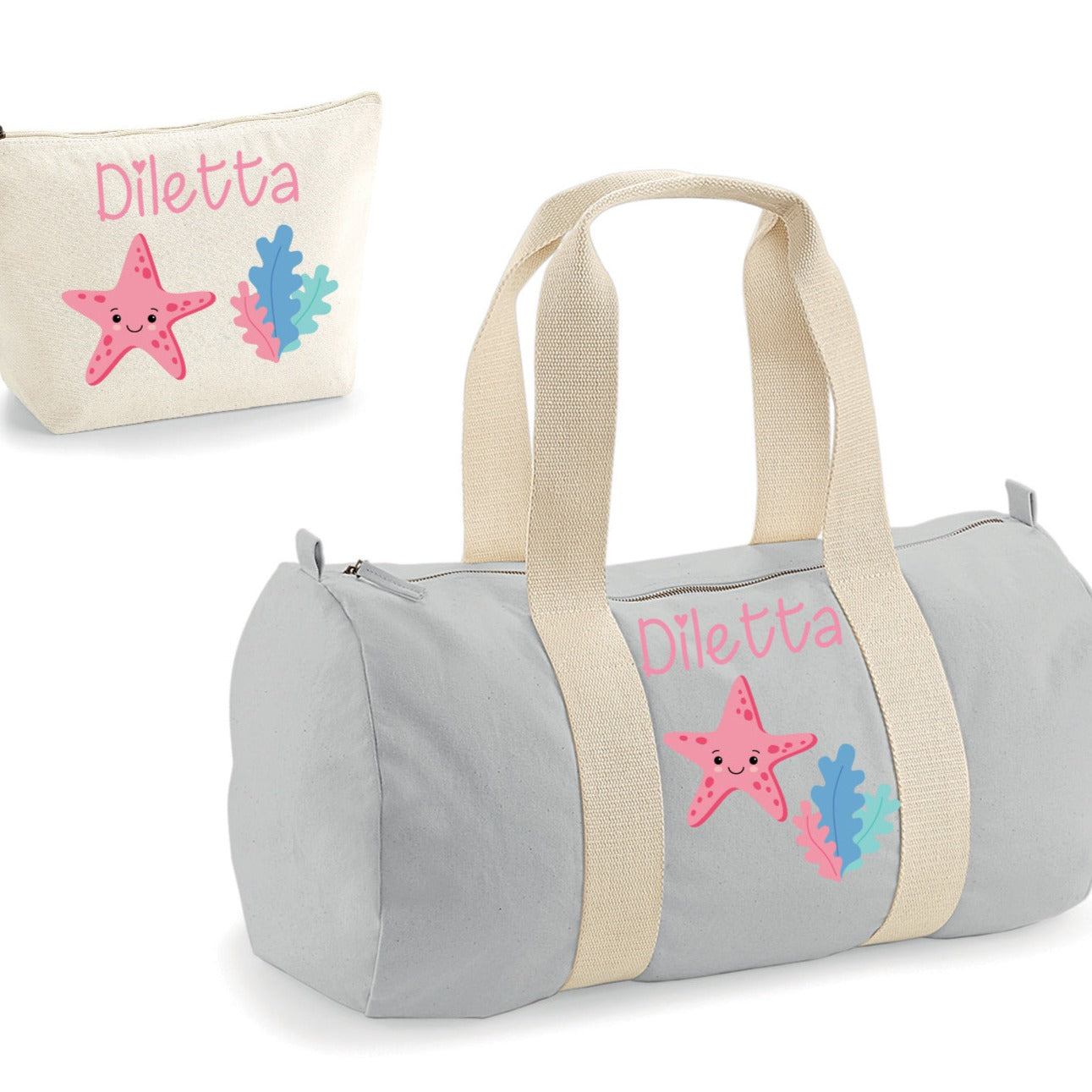 Borsone Baby tubolare personalizzabile Pesciolini più Beauty coordinato - Be Brave Boutique