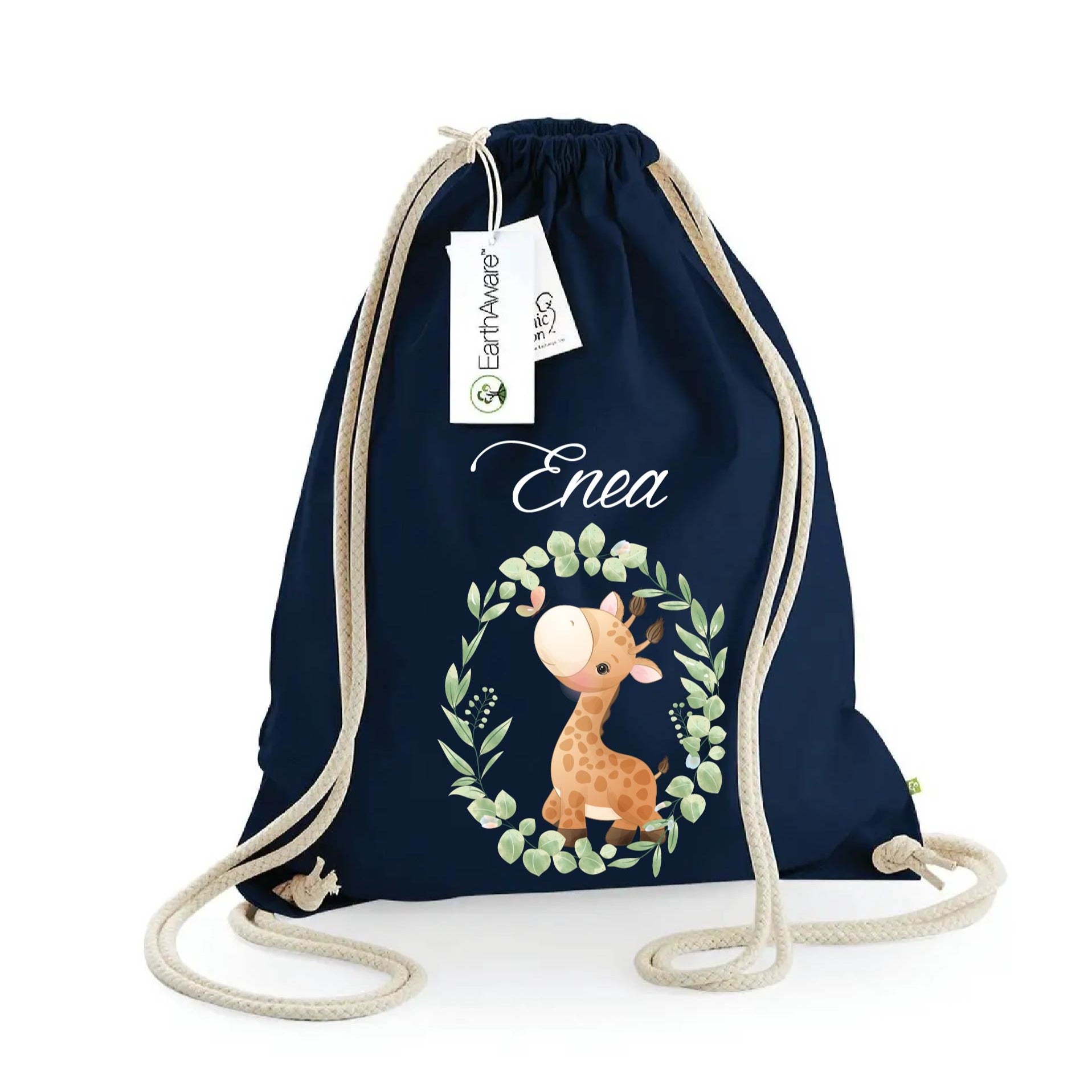 Zaino a sacca in cotone pesante Giraffa - Be Brave Boutique