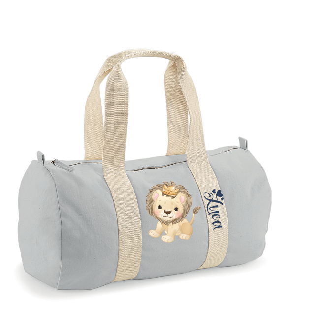 Borsone in cotone canvas personalizzato Leoncino - Be Brave Boutique