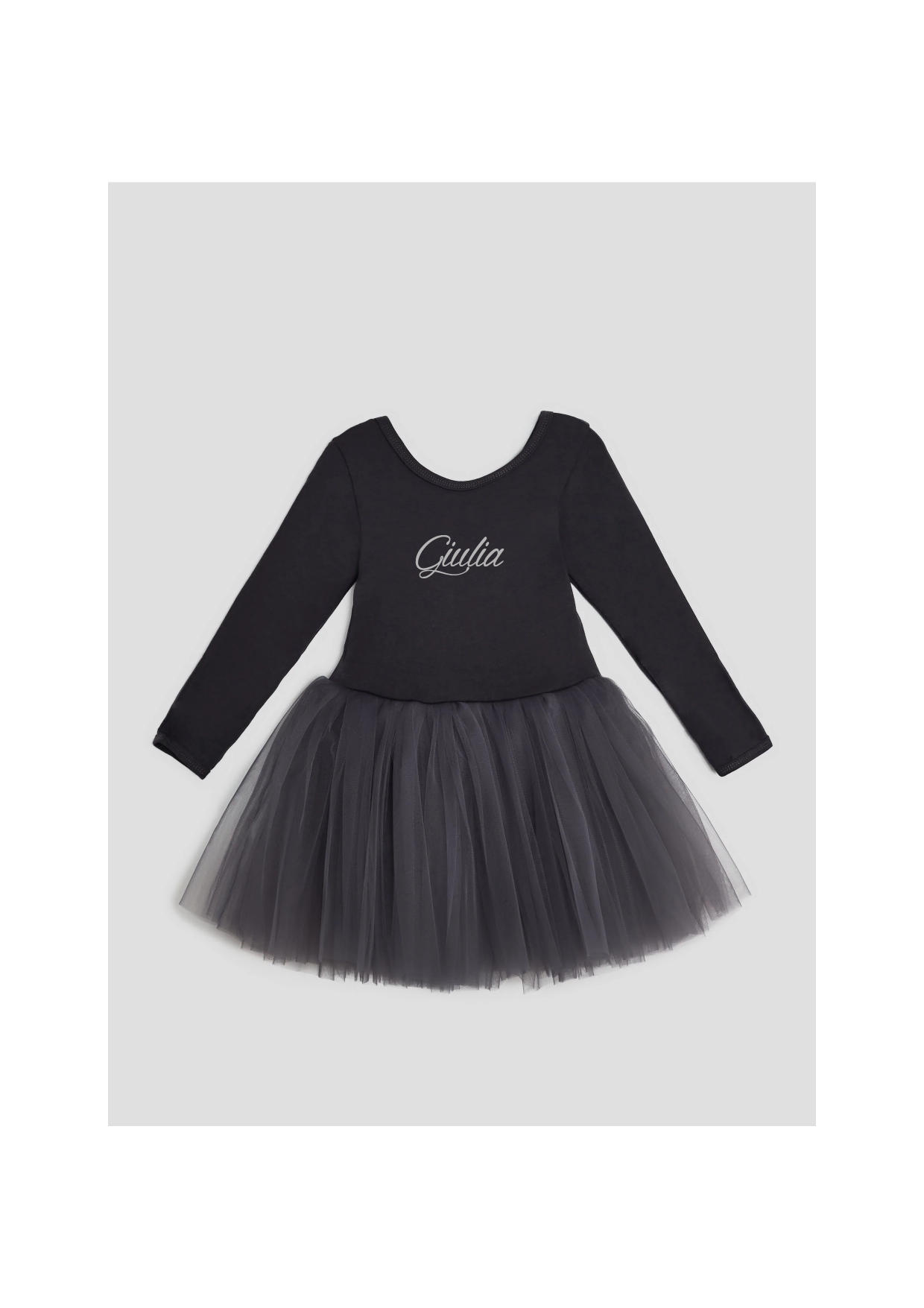 Tutù abitino in tulle Dark Grey Personalizzabile con nome - Be Brave Boutique