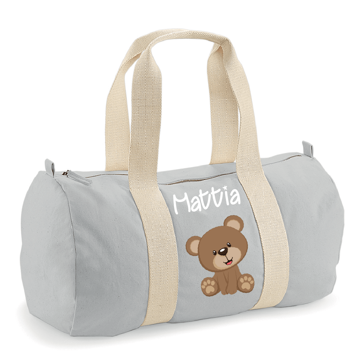 Borsone in cotone canvas personalizzato Orsetto - Be Brave Boutique