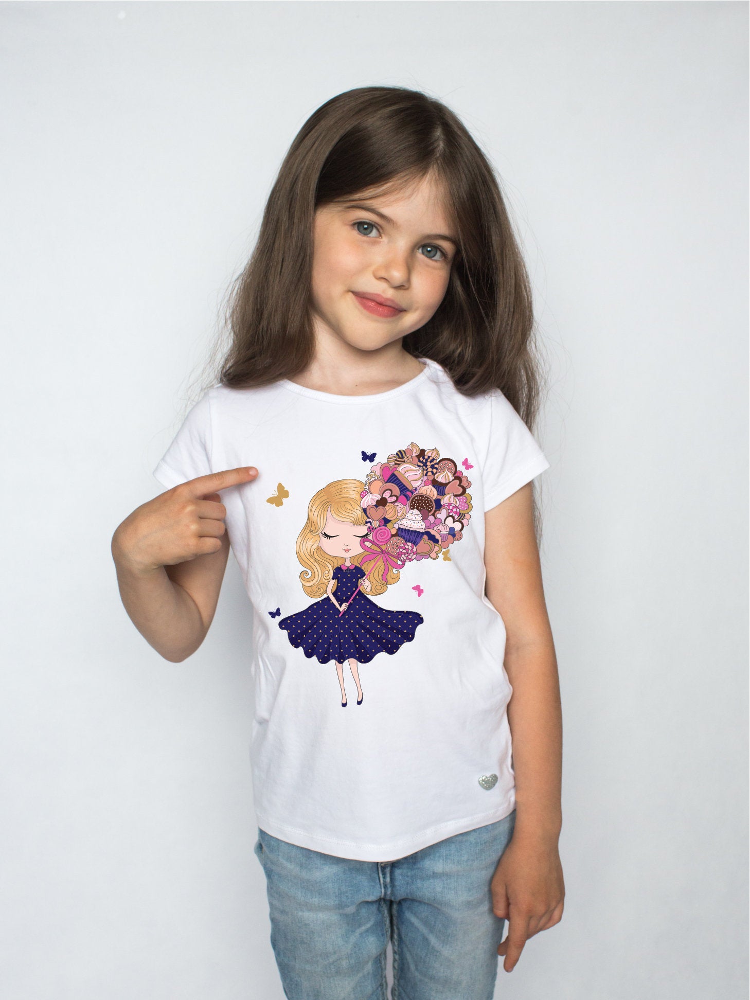 tshirt t-shirt bambina con disegni moda fiori animali sirenetta mare marmellaid cotone roller skater unicorn IN 100% COTONE - be brave boutique