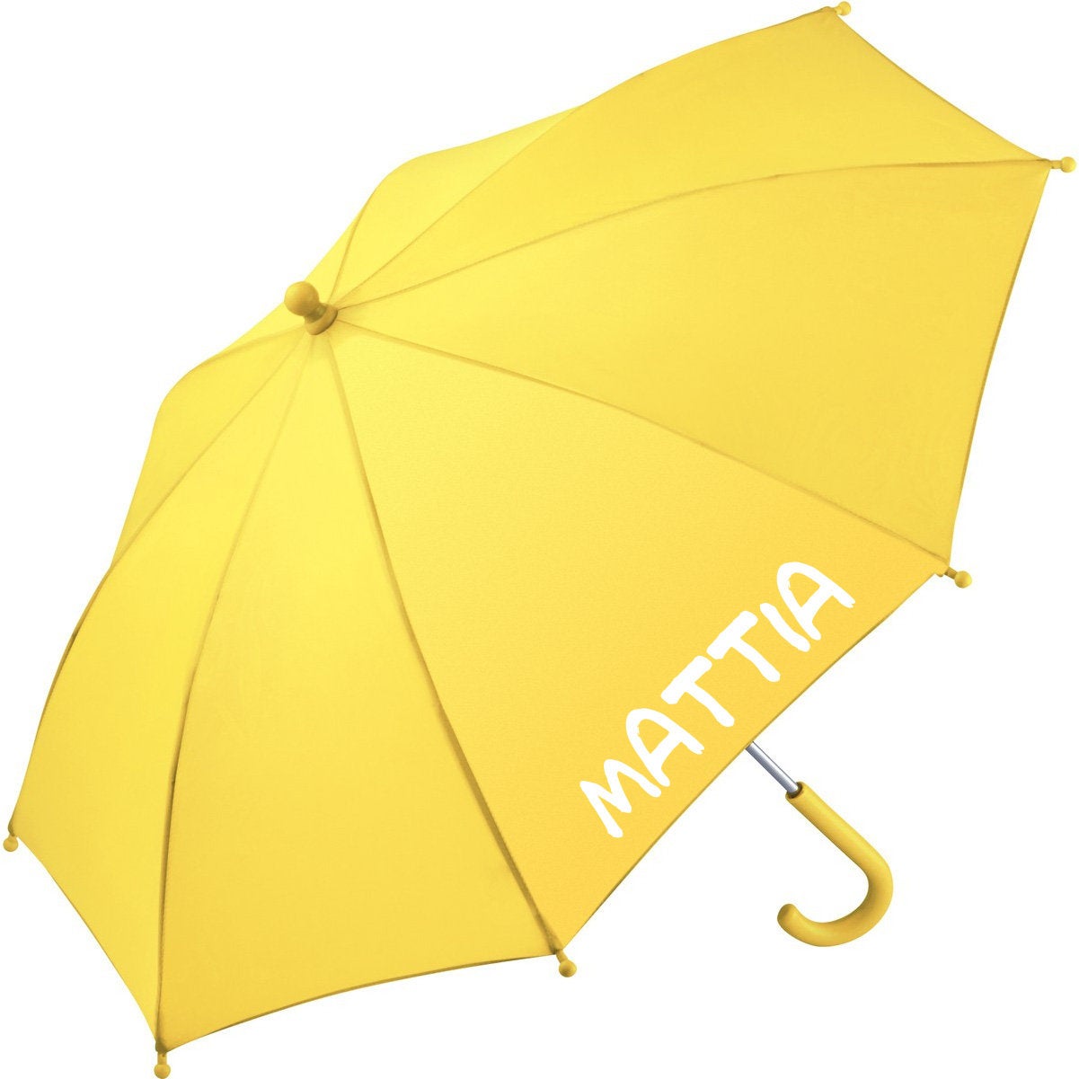 Mini ombrello per bambini personalizzato con nome ideale per asilo scuola colorato sicuro, chiusura facile angoli con protezione diametro 73 - be brave boutique