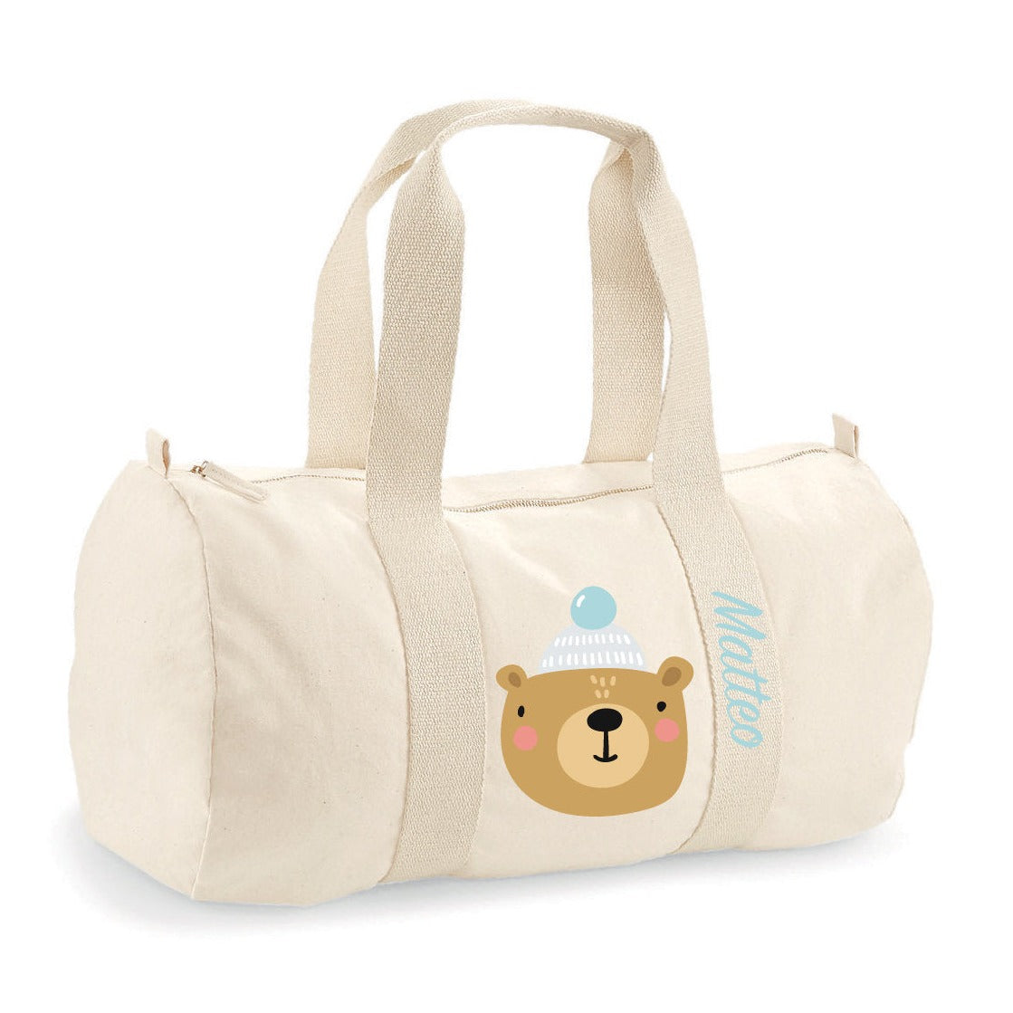 borsone bambini cotone organico Canvas personalizzato con nome ospedale cambi, palestra, asilo, nonni o viaggi regalo natale mommy bag - be brave boutique