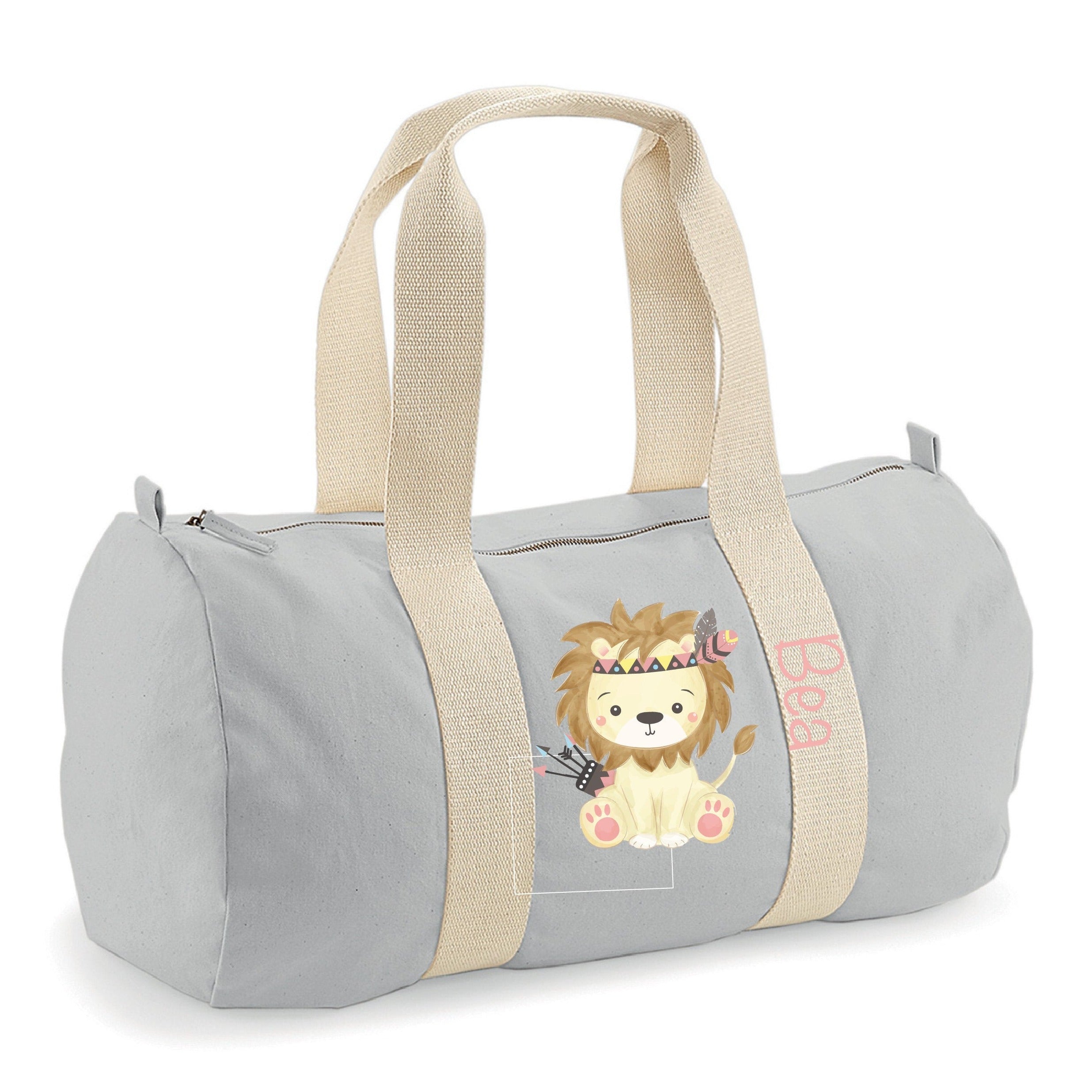 borsone bambini cotone organico Canvas personalizzato con nome ospedale cambi, palestra, asilo, nonni o viaggi idea regalo baby Shower - be brave boutique