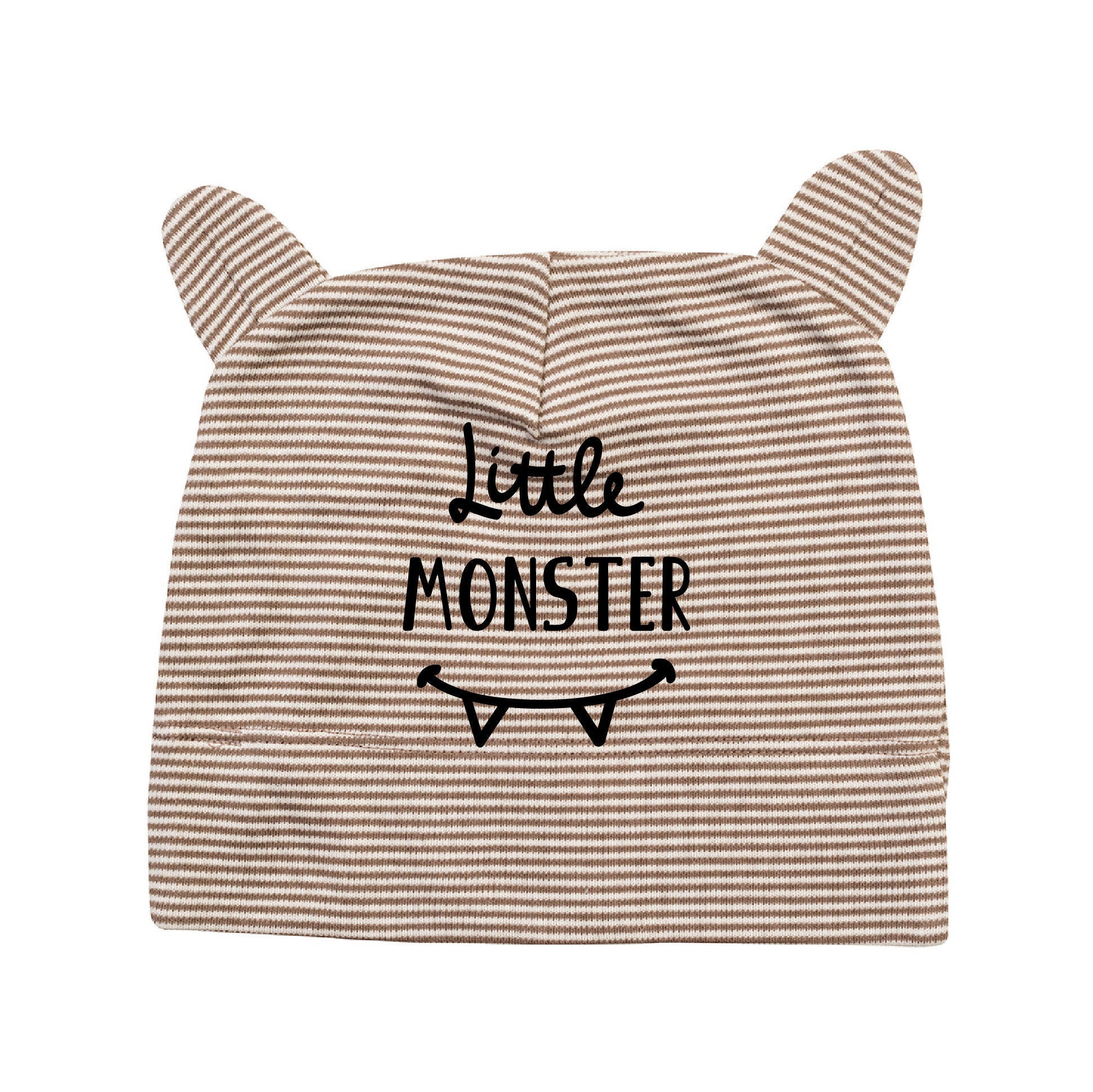 cappellino a righe in cotone organico certicato fantasia strisce sottili e due orecchie stampa personalizzabile - be brave boutique
