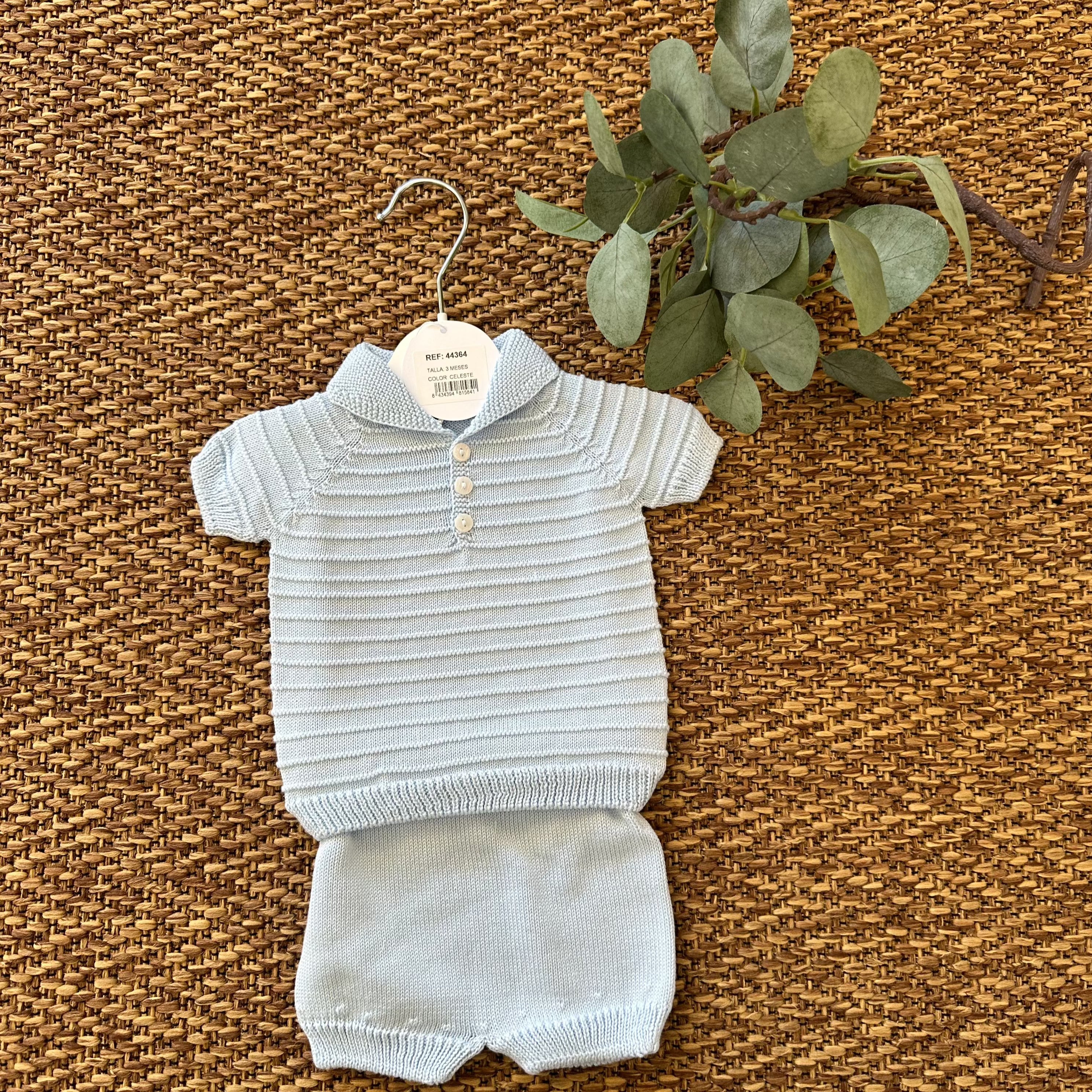 Completo in filo di cotone azzurro - Be Brave Boutique