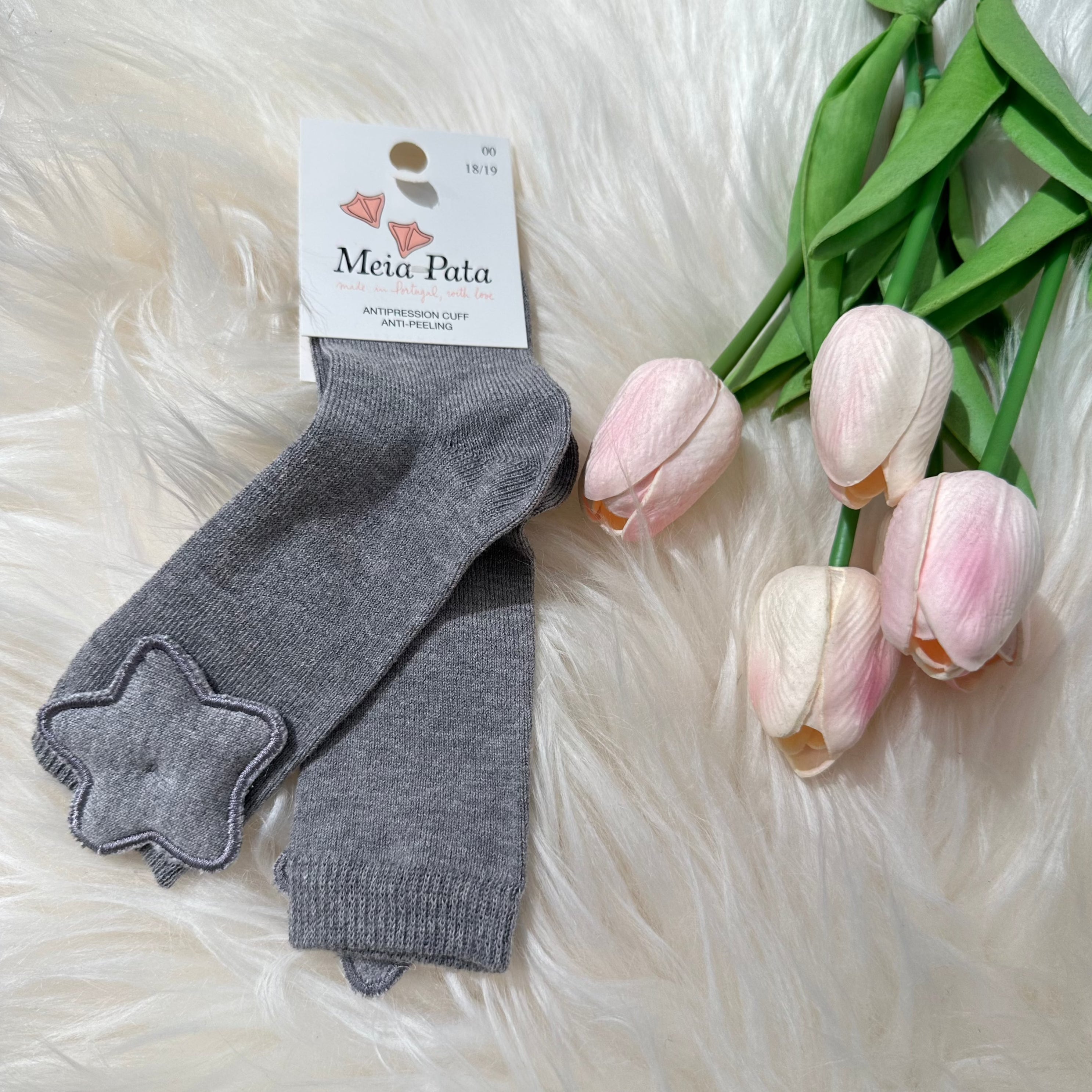Calze per bambini Grey con Stellina Meia Pata - Be Brave Boutique