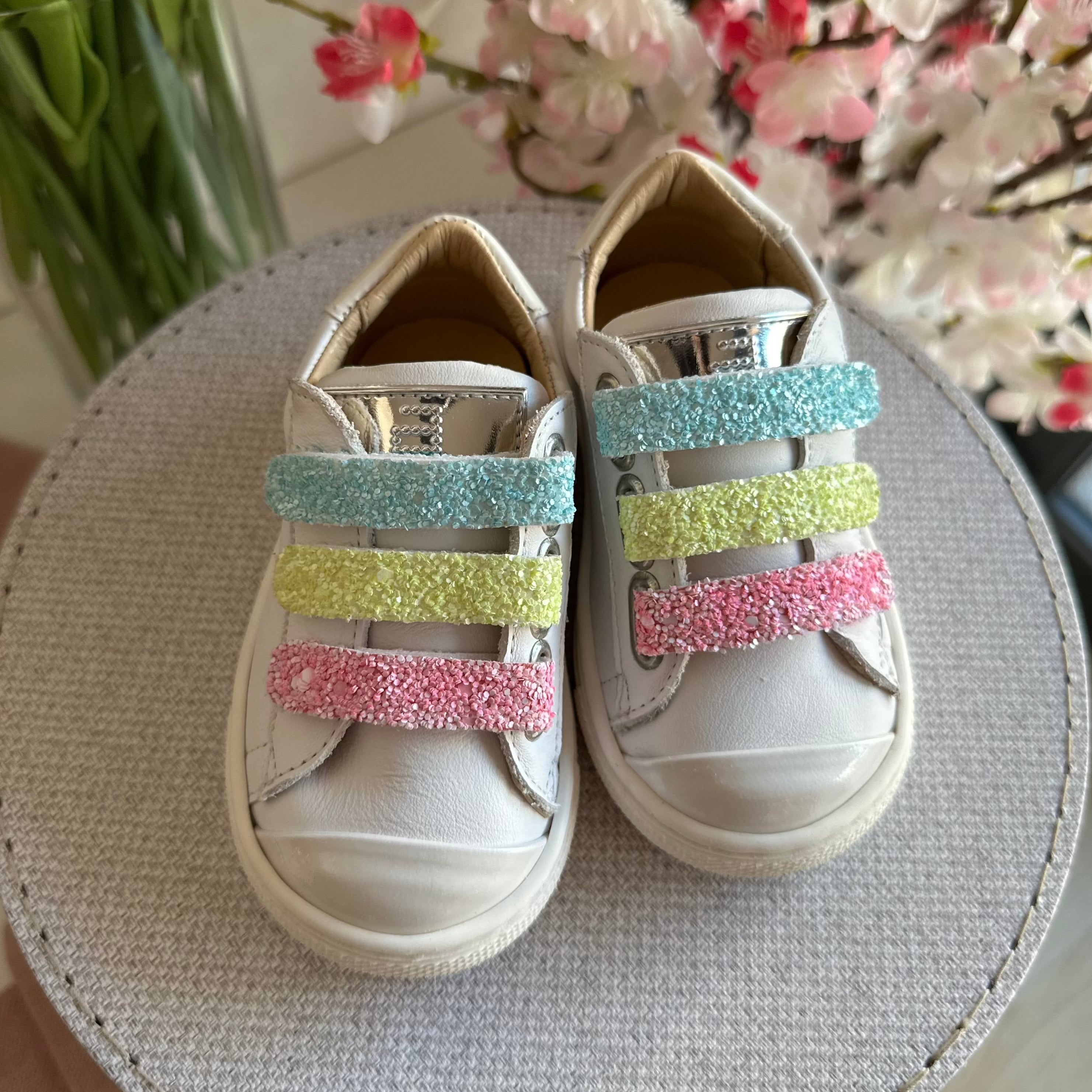 Sneackers ANDANINES in pelle con strappi glitter e plantare anatomico - Be Brave Boutique