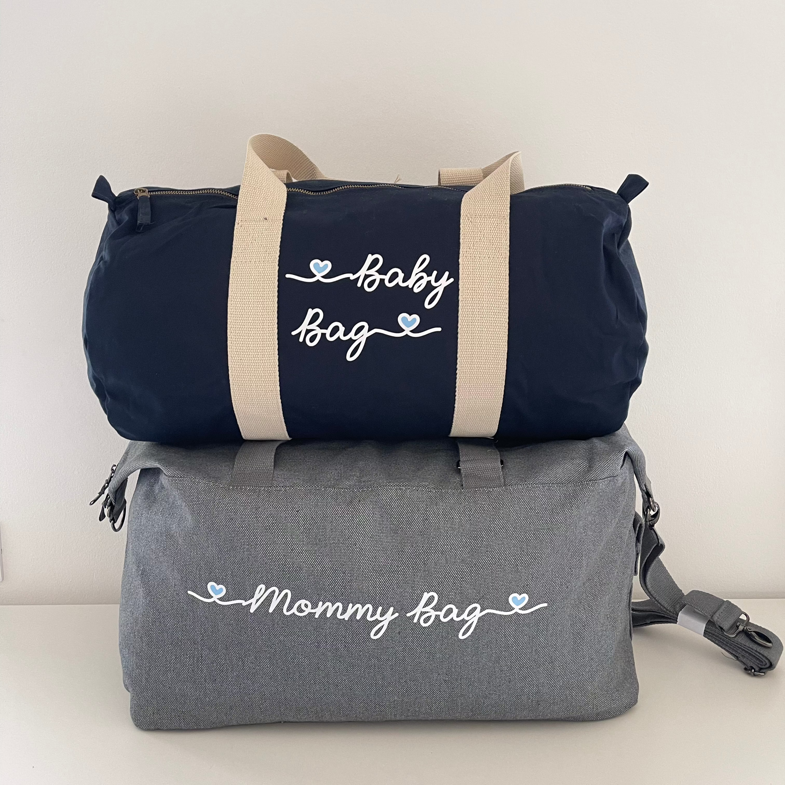 Borsone Mamma grigio E borsone Baby bLu - Be Brave Boutique