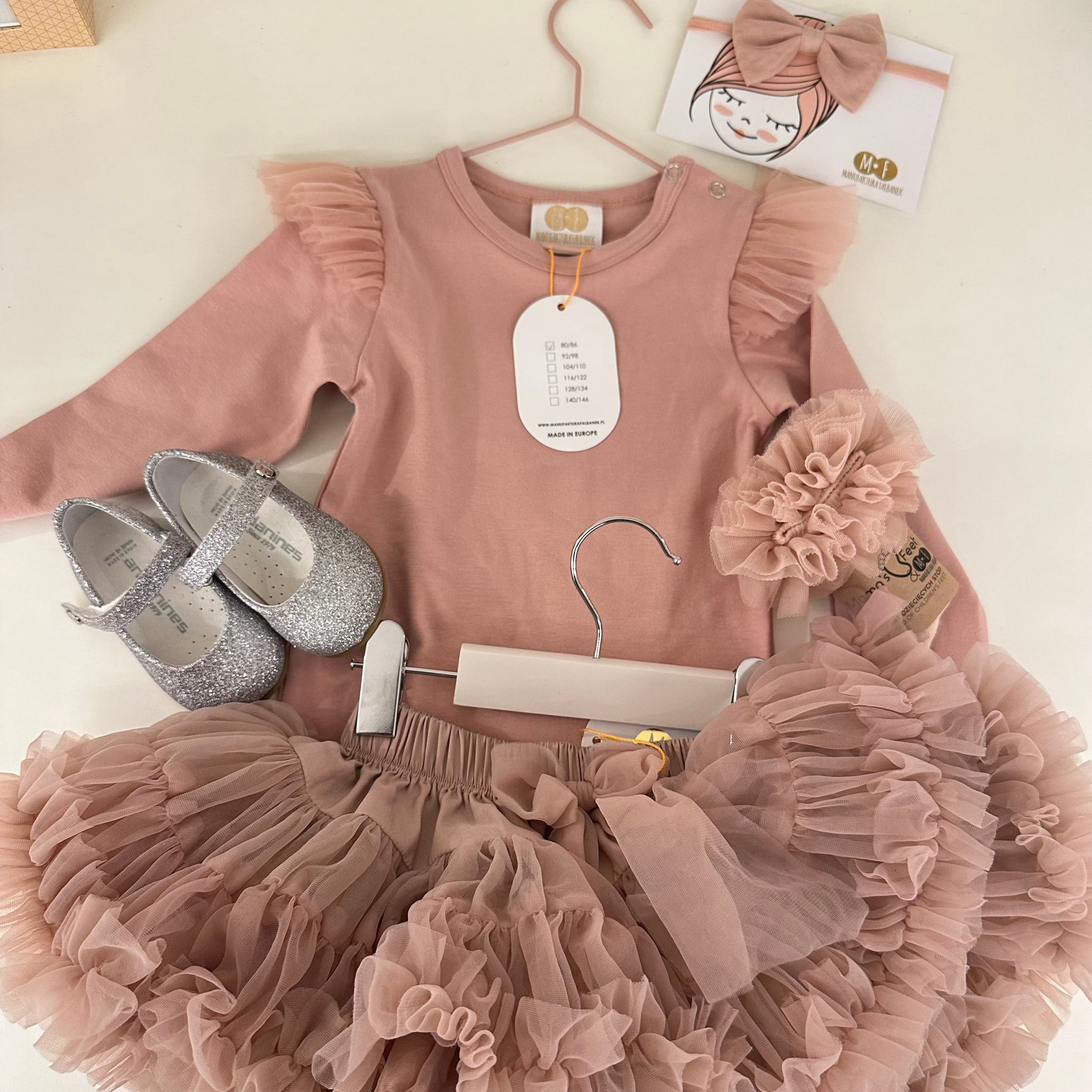 Maglietta Angel manica lunga con volant Venetian Pink - Be Brave Boutique