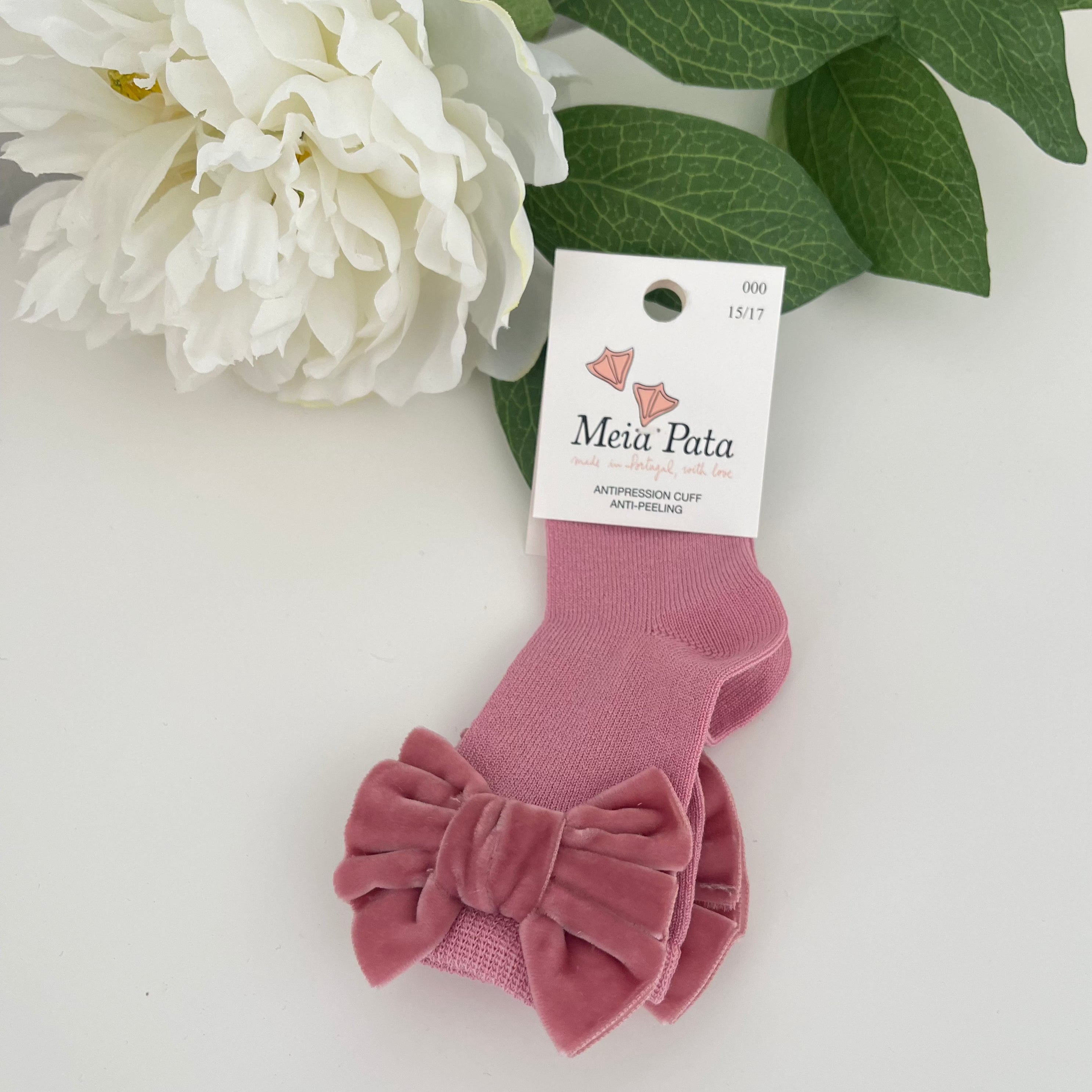 Calze bimba con fiocco in velluto Meia Pata - Be Brave Boutique