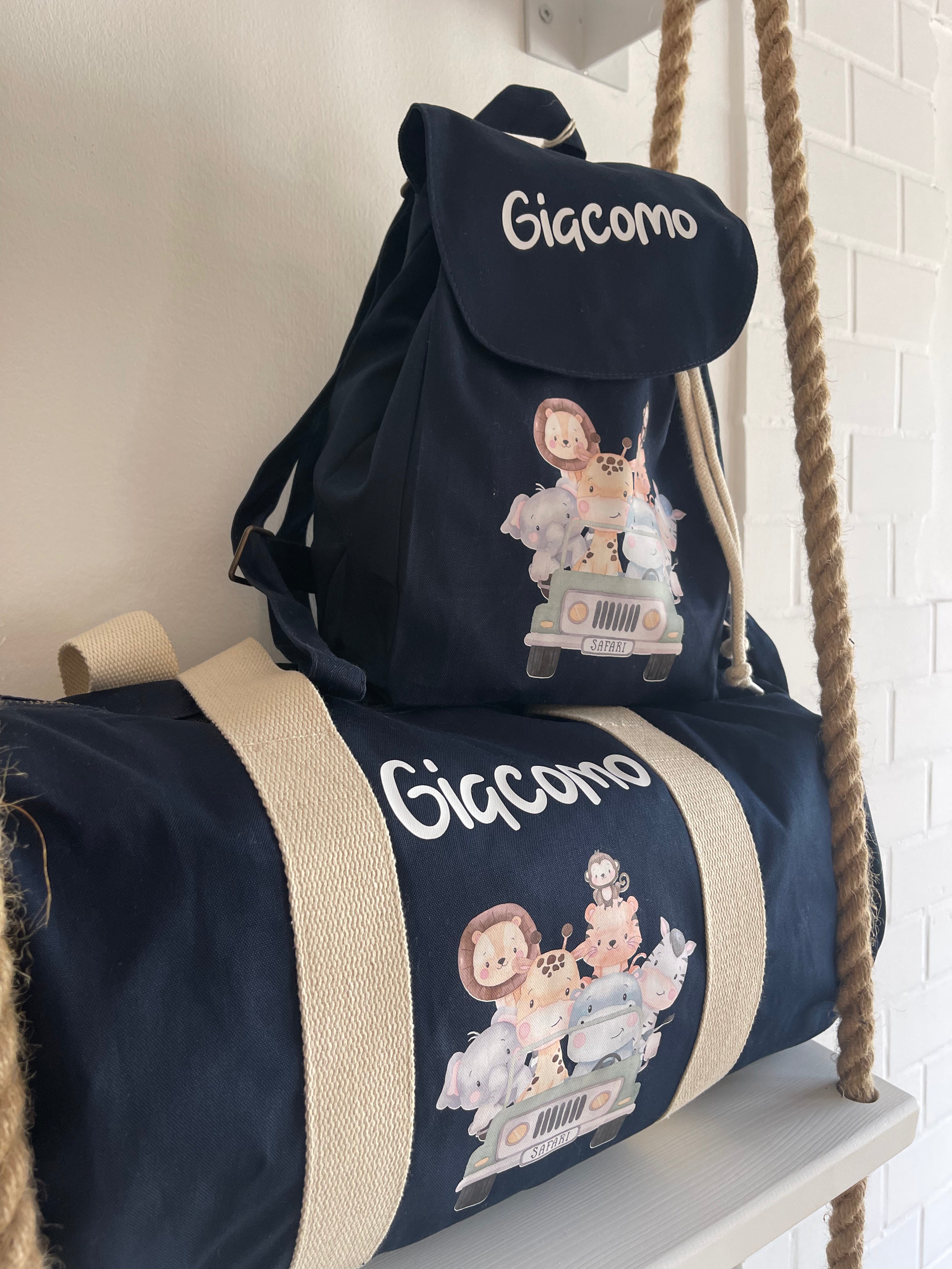 Borsone e zaino in cotone Safari personalizzabile - Be Brave Boutique