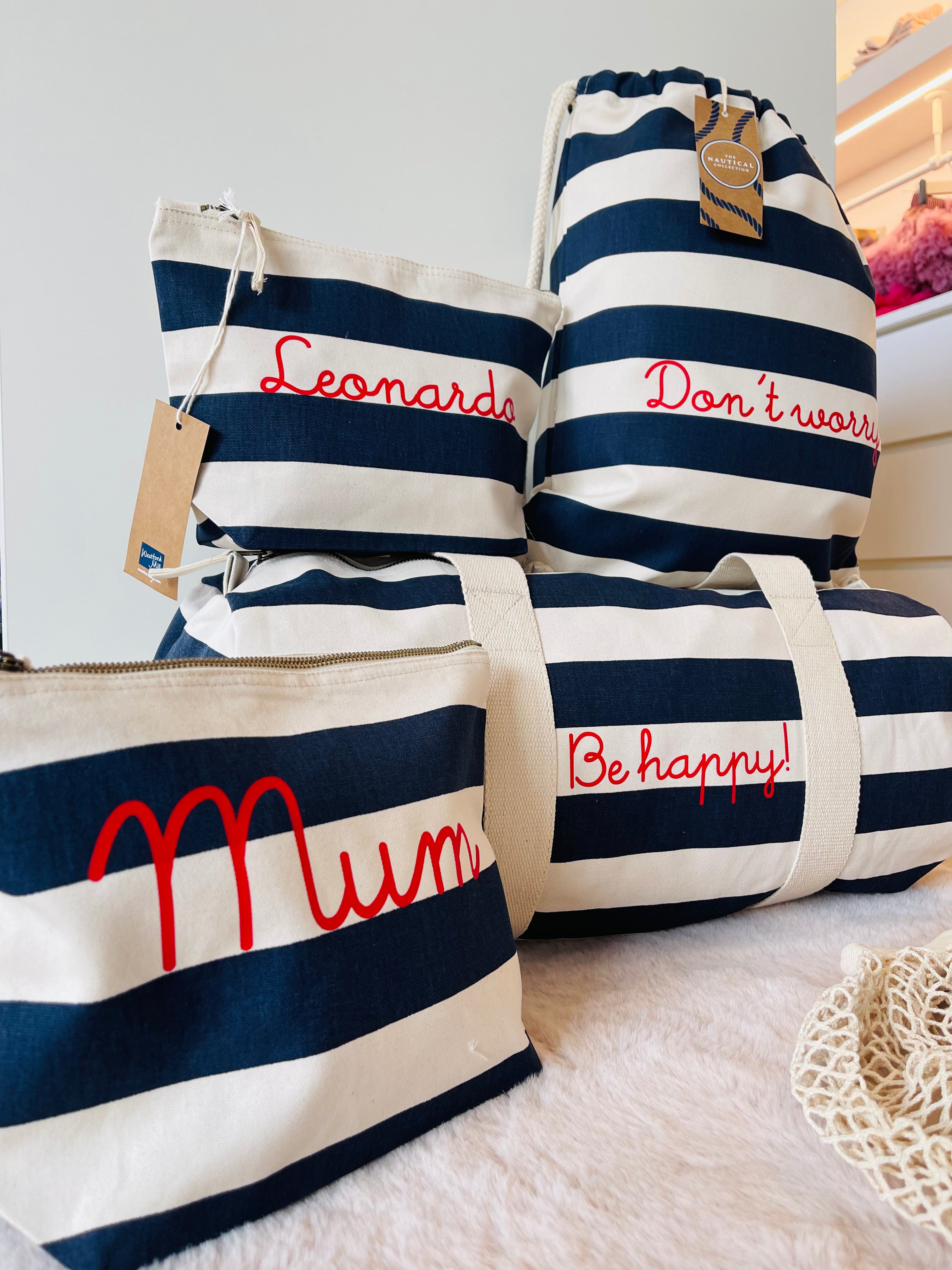Set spiaggia Borsone, zaino e pochette personalizzabile - Be Brave Boutique