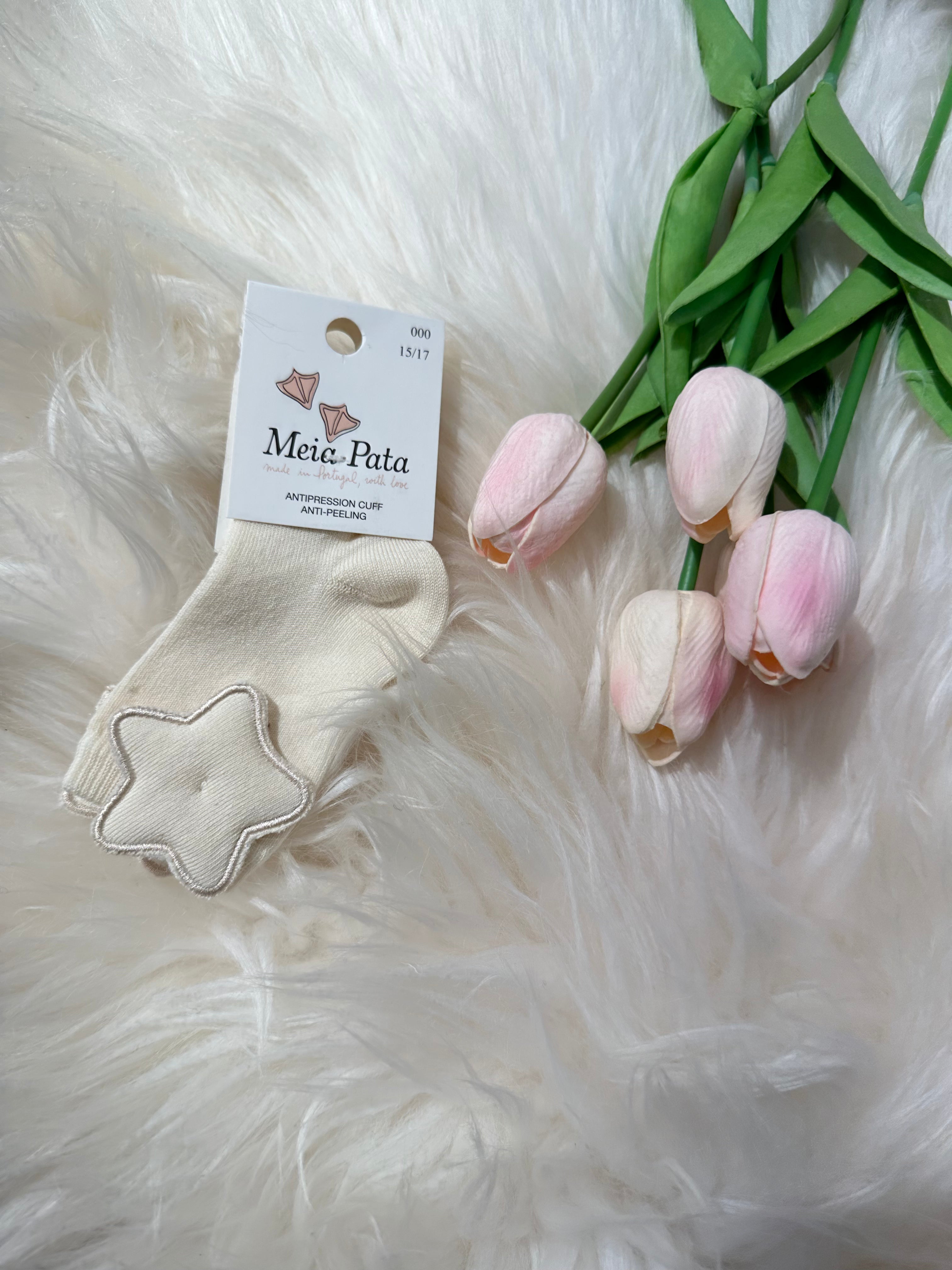 Calze per bambini Panna con Stellina Meia Pata - Be Brave Boutique