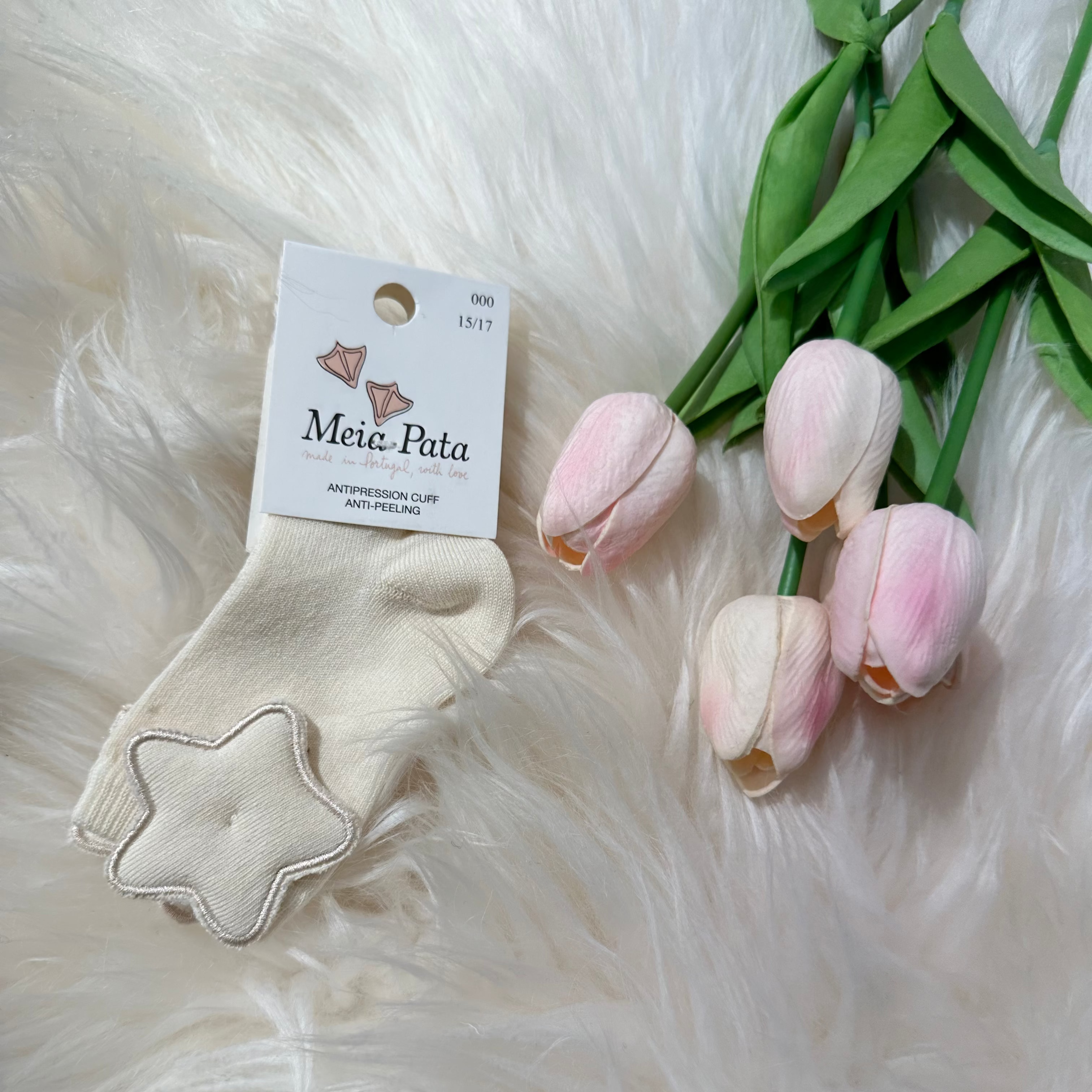 Calze per bambini Panna con Stellina Meia Pata - Be Brave Boutique