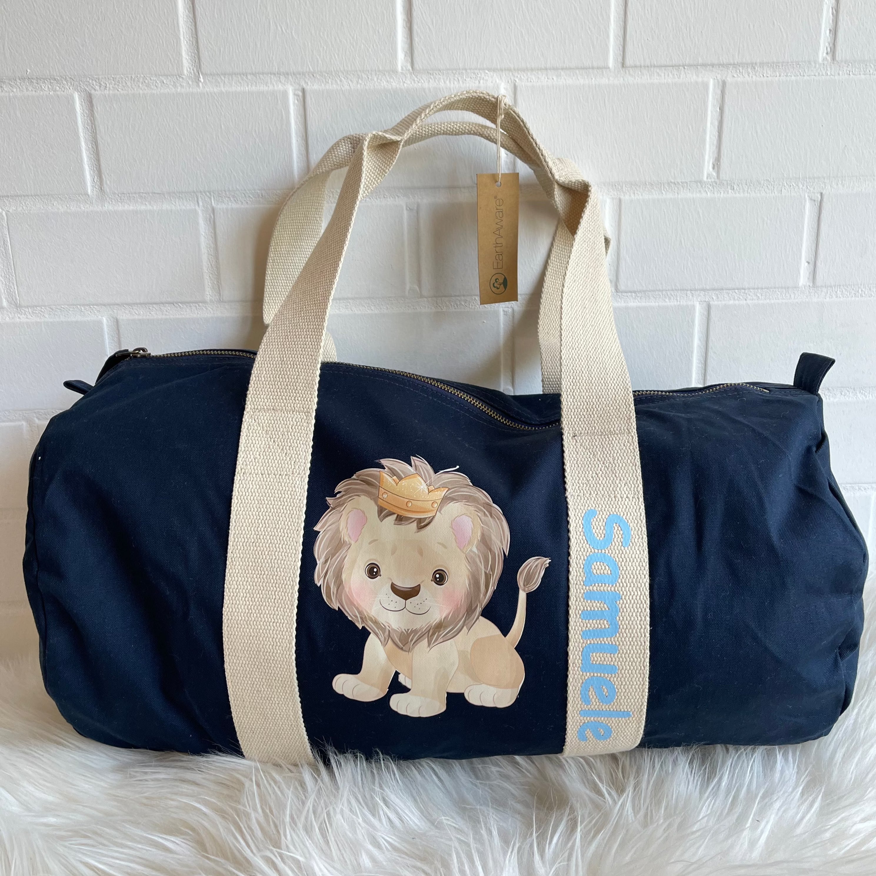 Borsone in cotone canvas personalizzato Leoncino - Be Brave Boutique