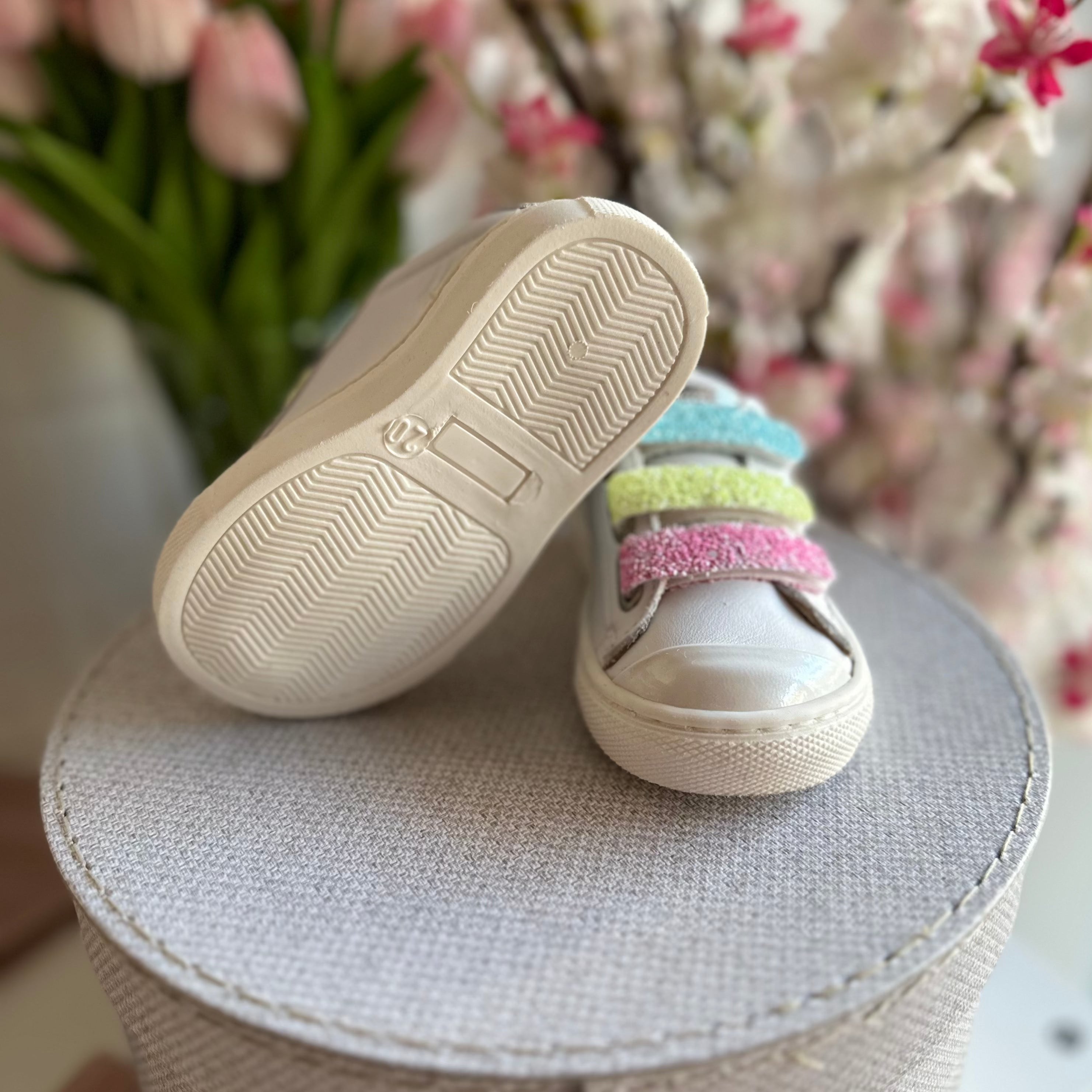 Sneackers ANDANINES in pelle con strappi glitter e plantare anatomico - Be Brave Boutique