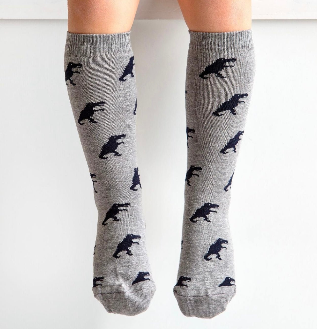 Calze bimbo in cotone con dinosauri Meia Pata - Be Brave Boutique