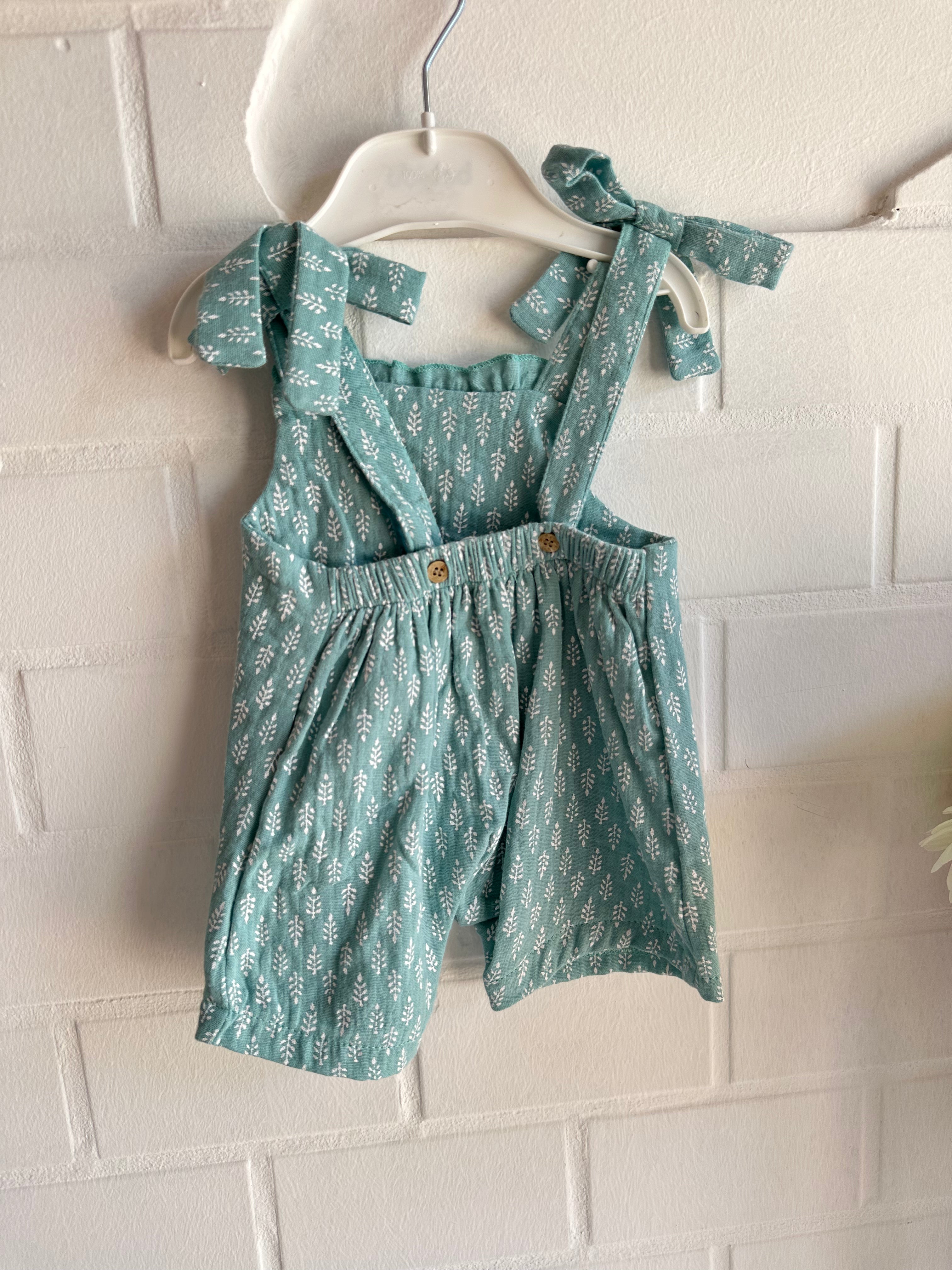 Salopette bimba Verde con fiocchi - Be Brave Boutique