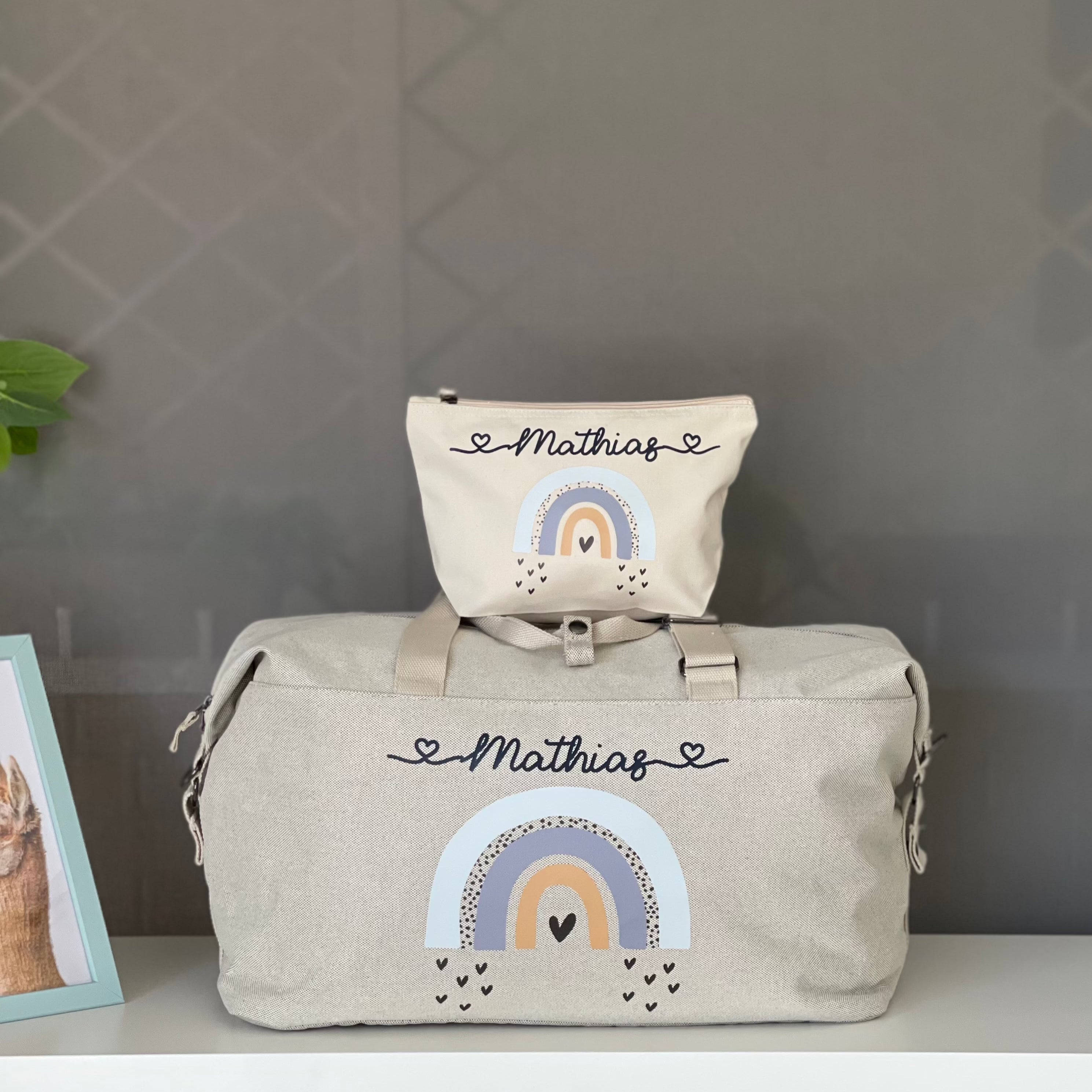 BORSONE ARCOBALENO BLU E POCHETTE ABBINATA - Be Brave Boutique