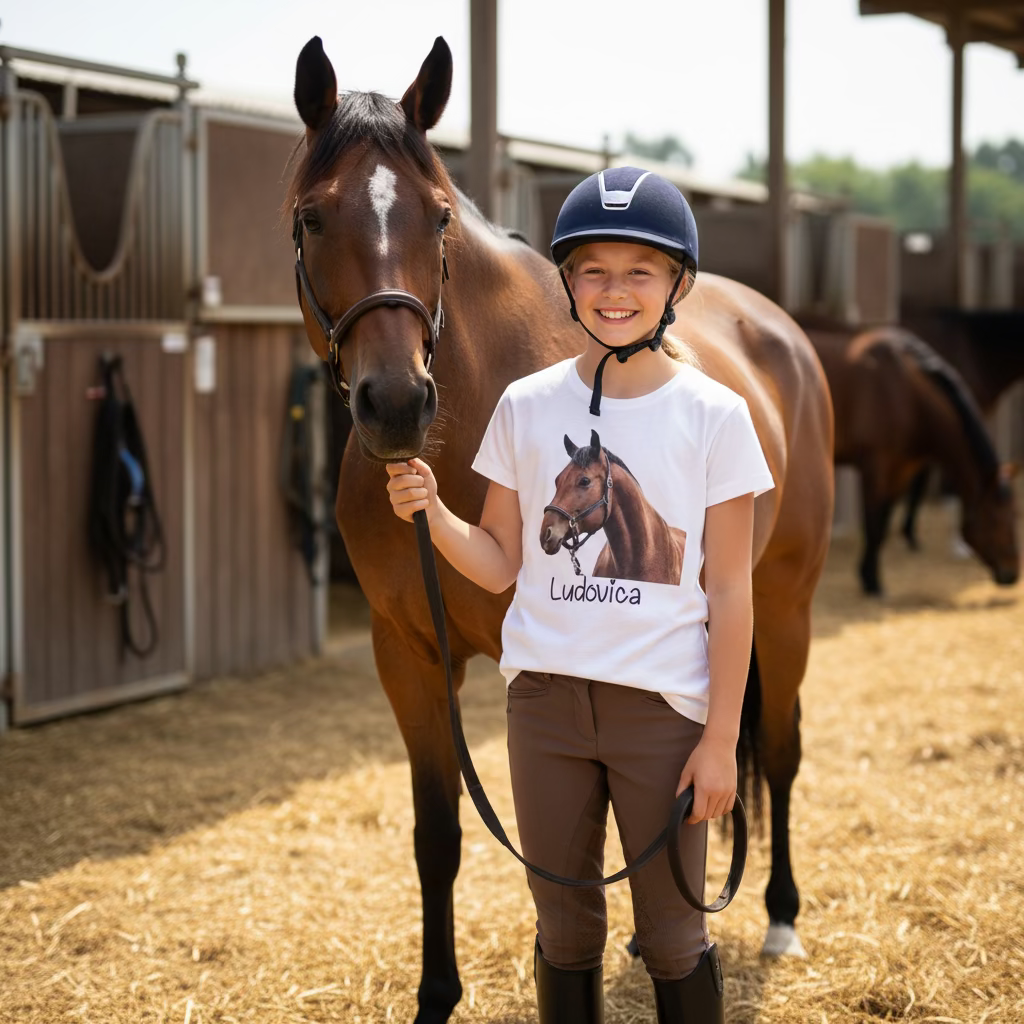T-shirt bambina personalizzabile con nome "Horse" - Be Brave Boutique