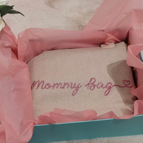Borsone modello “Mommy” in polycotton grande e leggero stampa GLITTER - Be Brave Boutique
