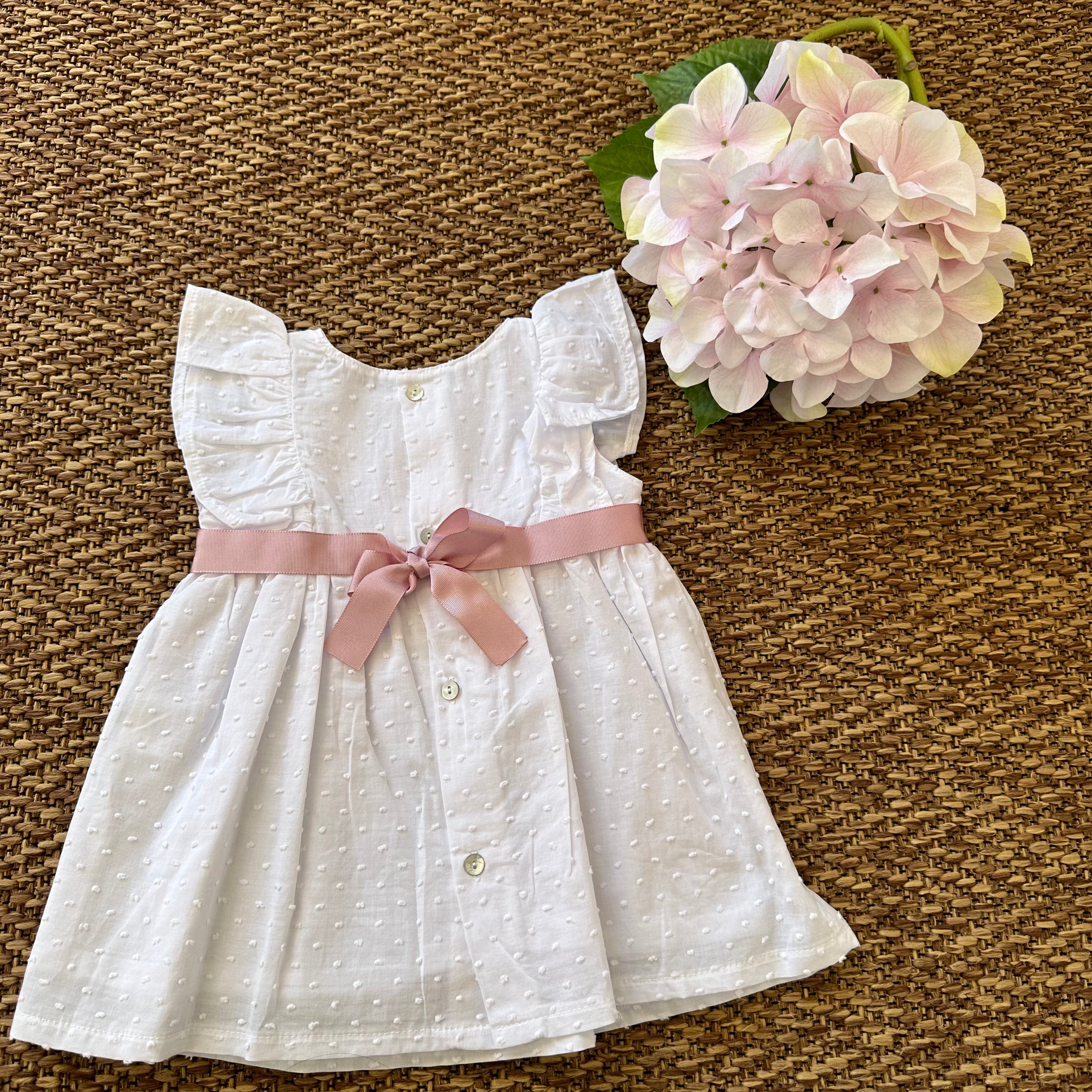 Abitino in cotone bianco con fiocco - Be Brave Boutique