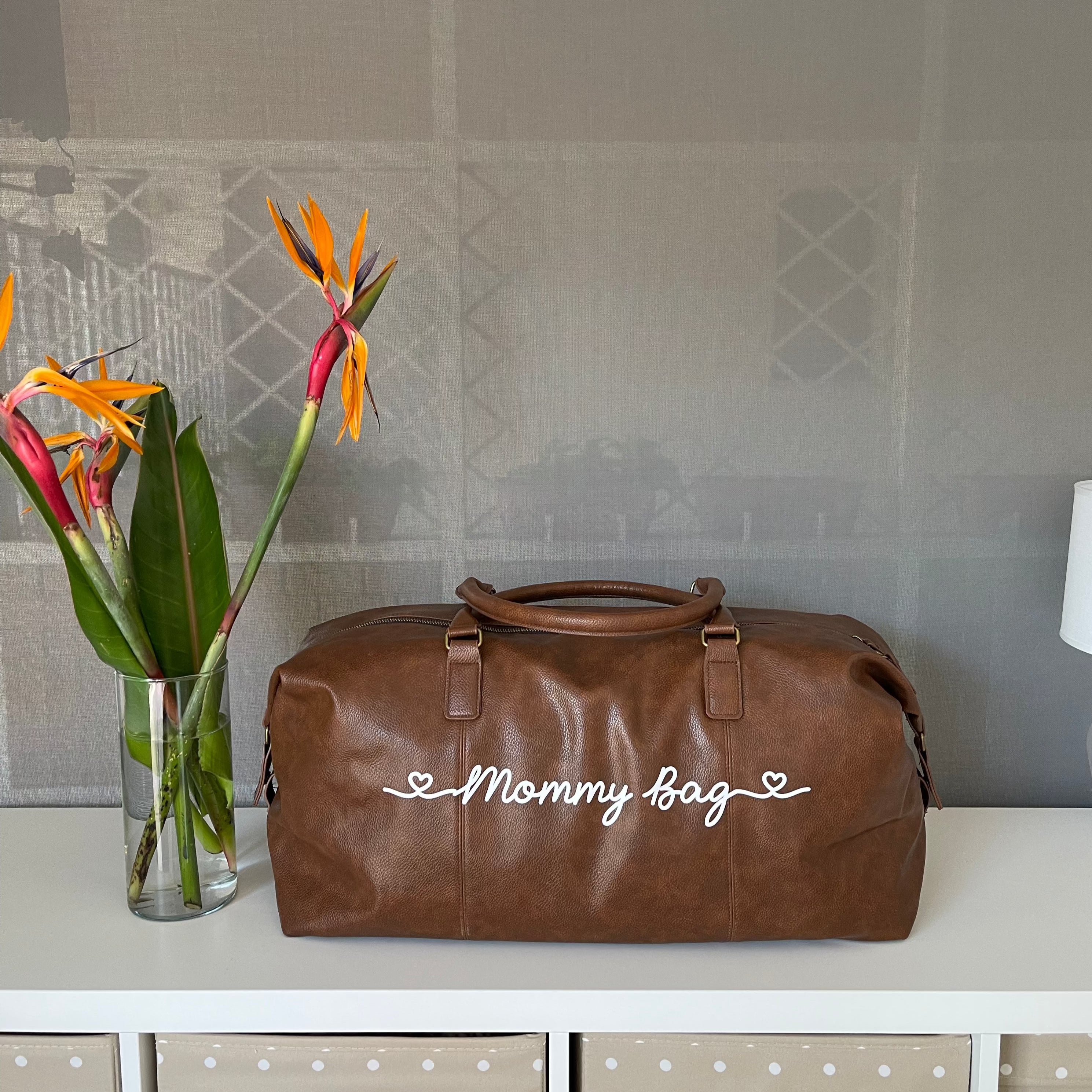 Borsone da viaggio in 100% pelle sintetica, classico ed elegante tasche e zip - Be Brave Boutique