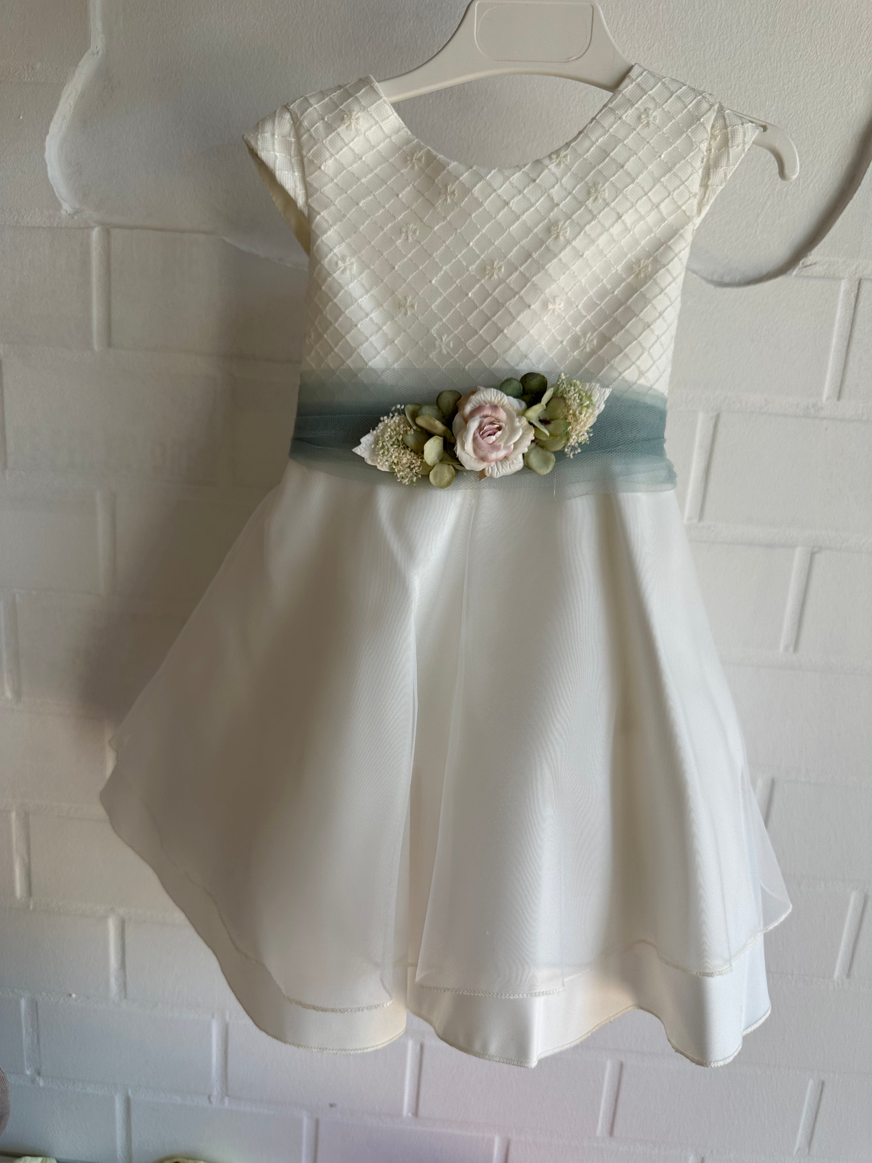 Abitino da cerimonia Bianco/Verde da 2 a 6 anni - Be Brave Boutique