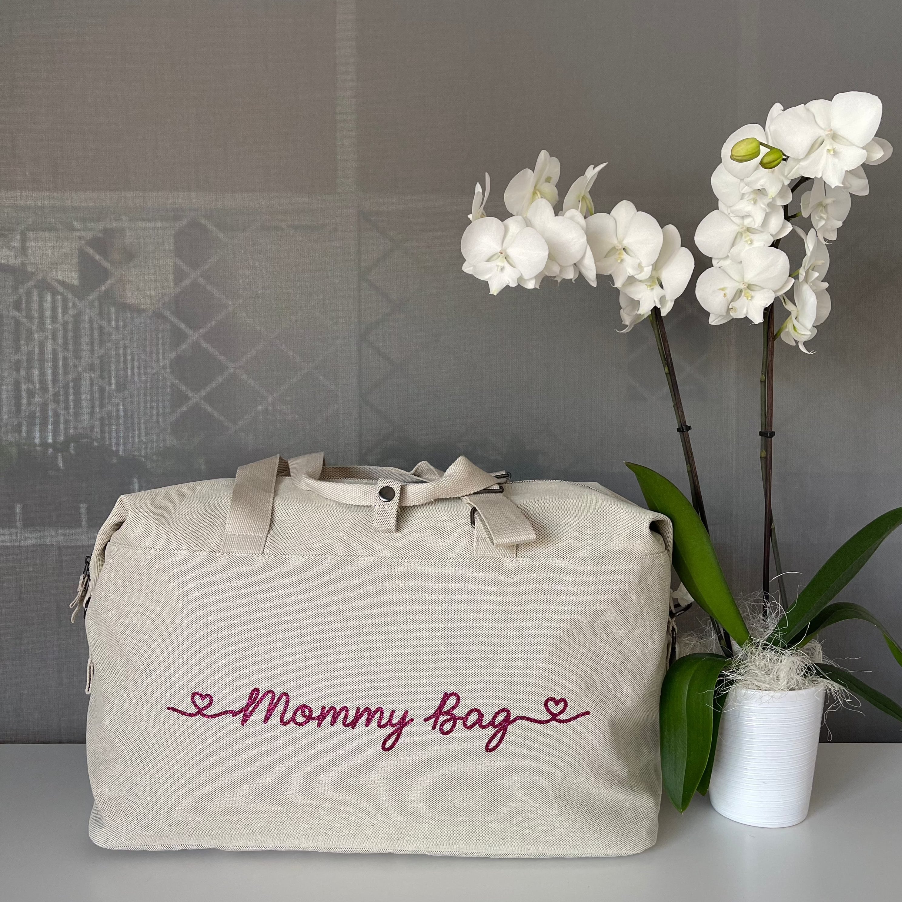 Borsone modello “Mommy” in polycotton grande e leggero stampa GLITTER - Be Brave Boutique