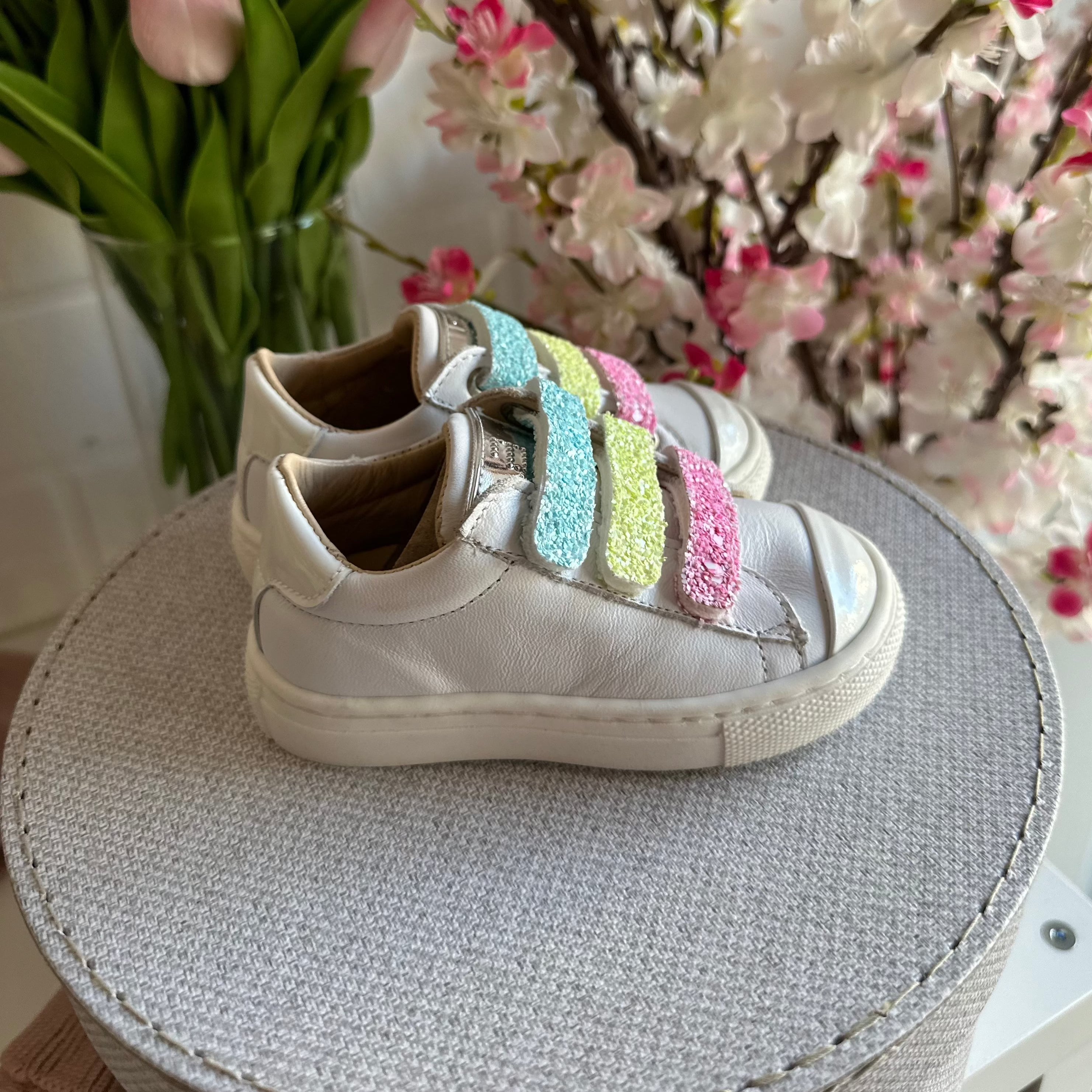 Sneackers ANDANINES in pelle con strappi glitter e plantare anatomico - Be Brave Boutique