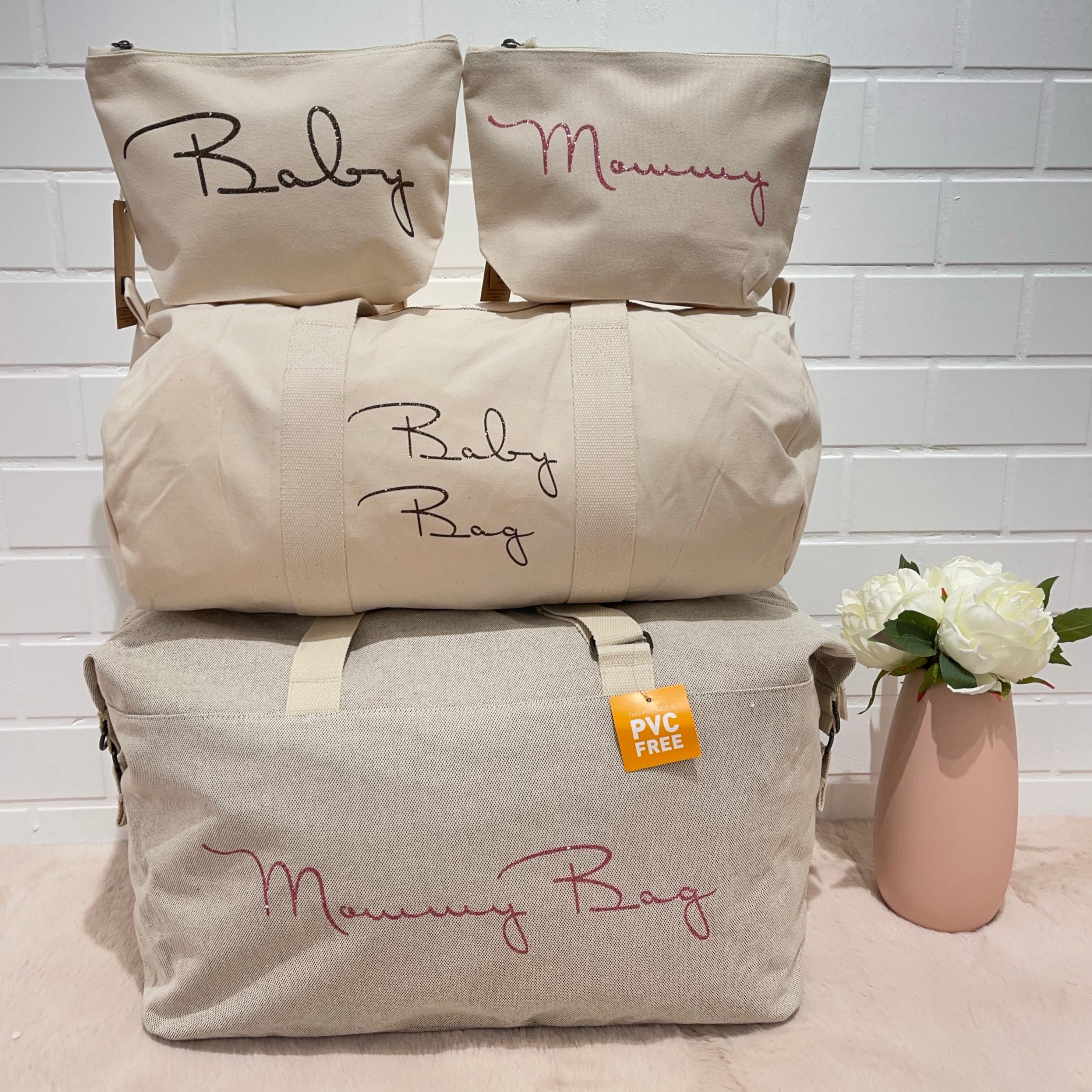 Borsone mamma, 1 borsone baby e 2 pochette - Be Brave Boutique