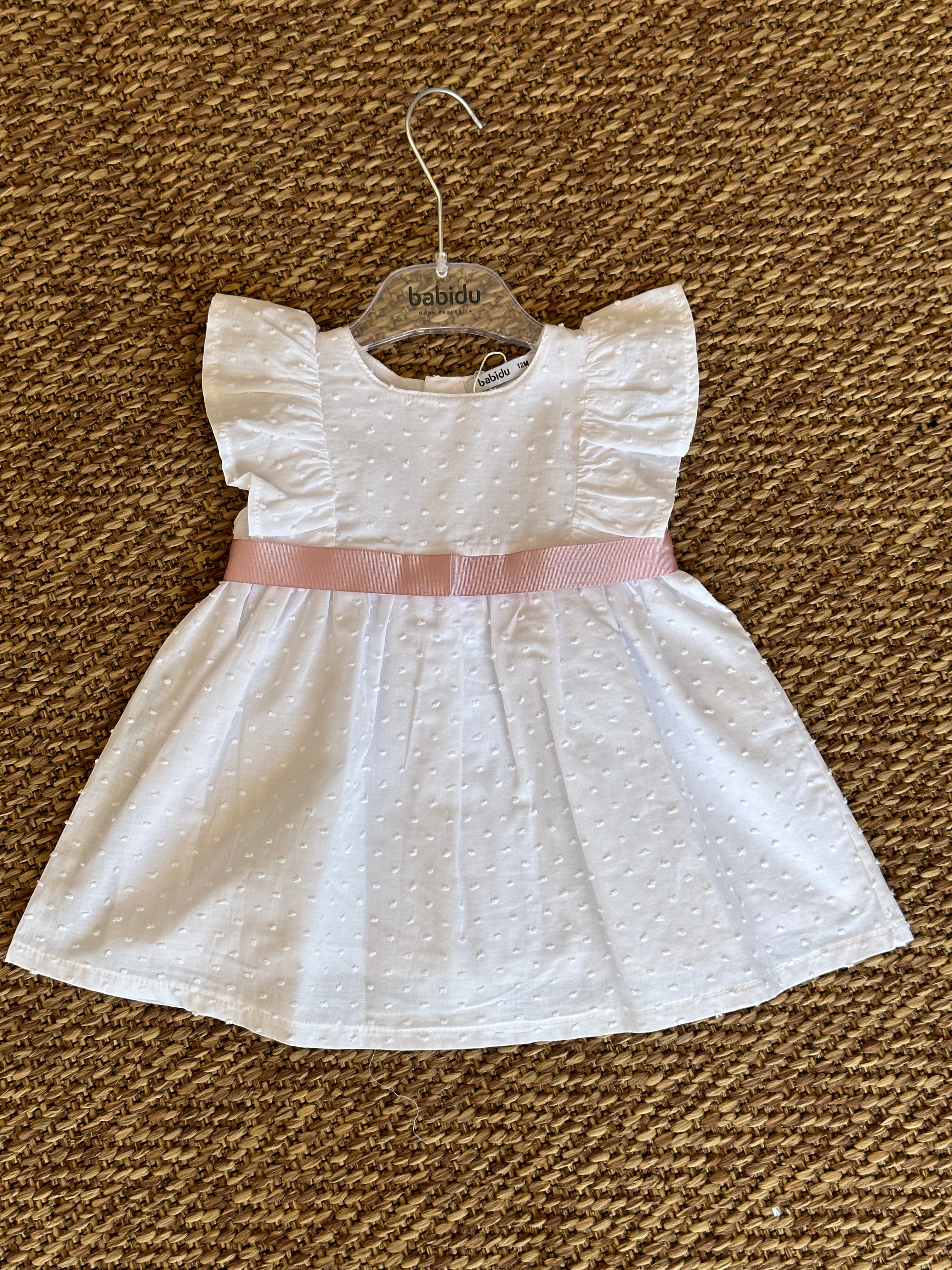 Abitino in cotone bianco con fiocco - Be Brave Boutique