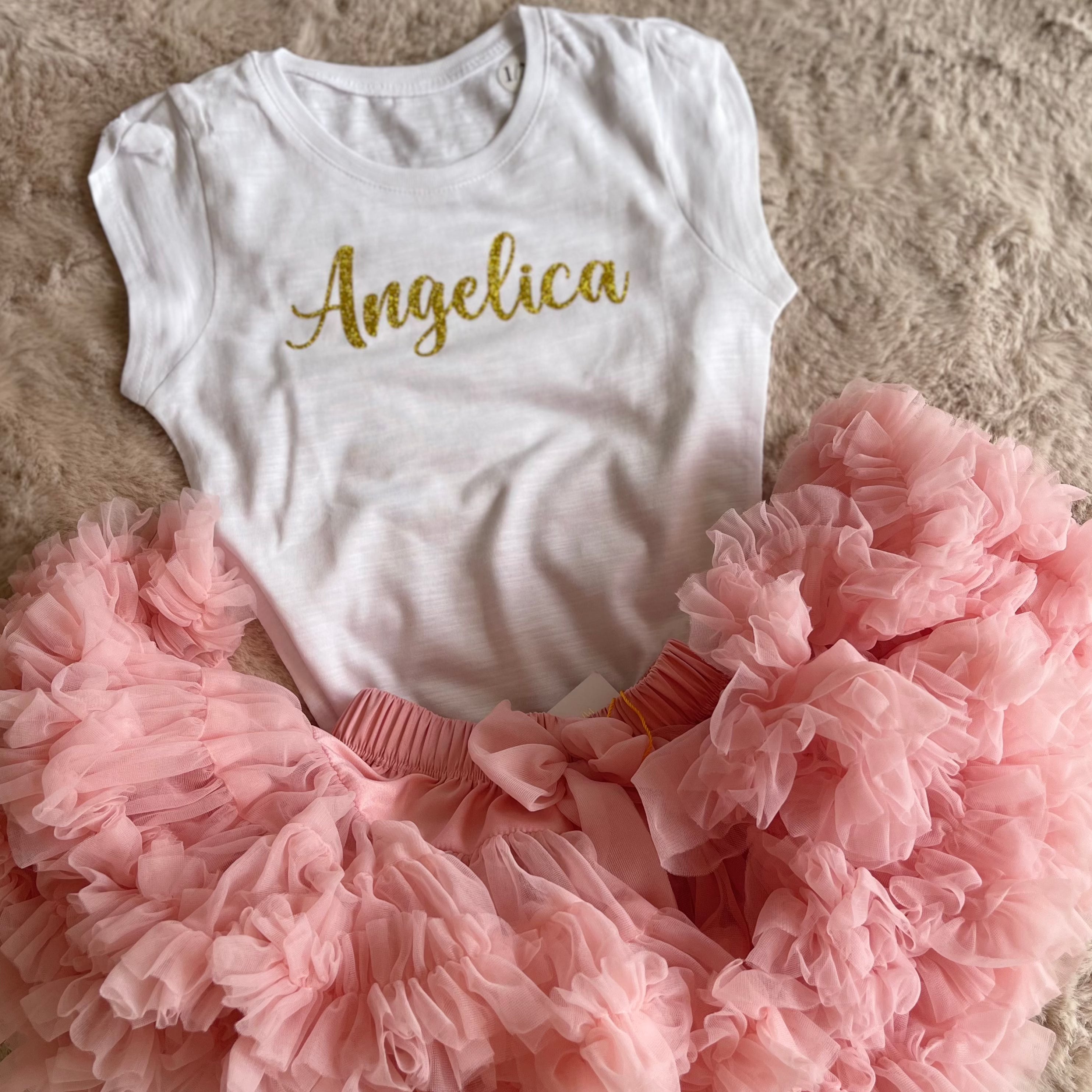 T-shirt bambina personalizzabile con nome e numero compleanno - Be Brave Boutique