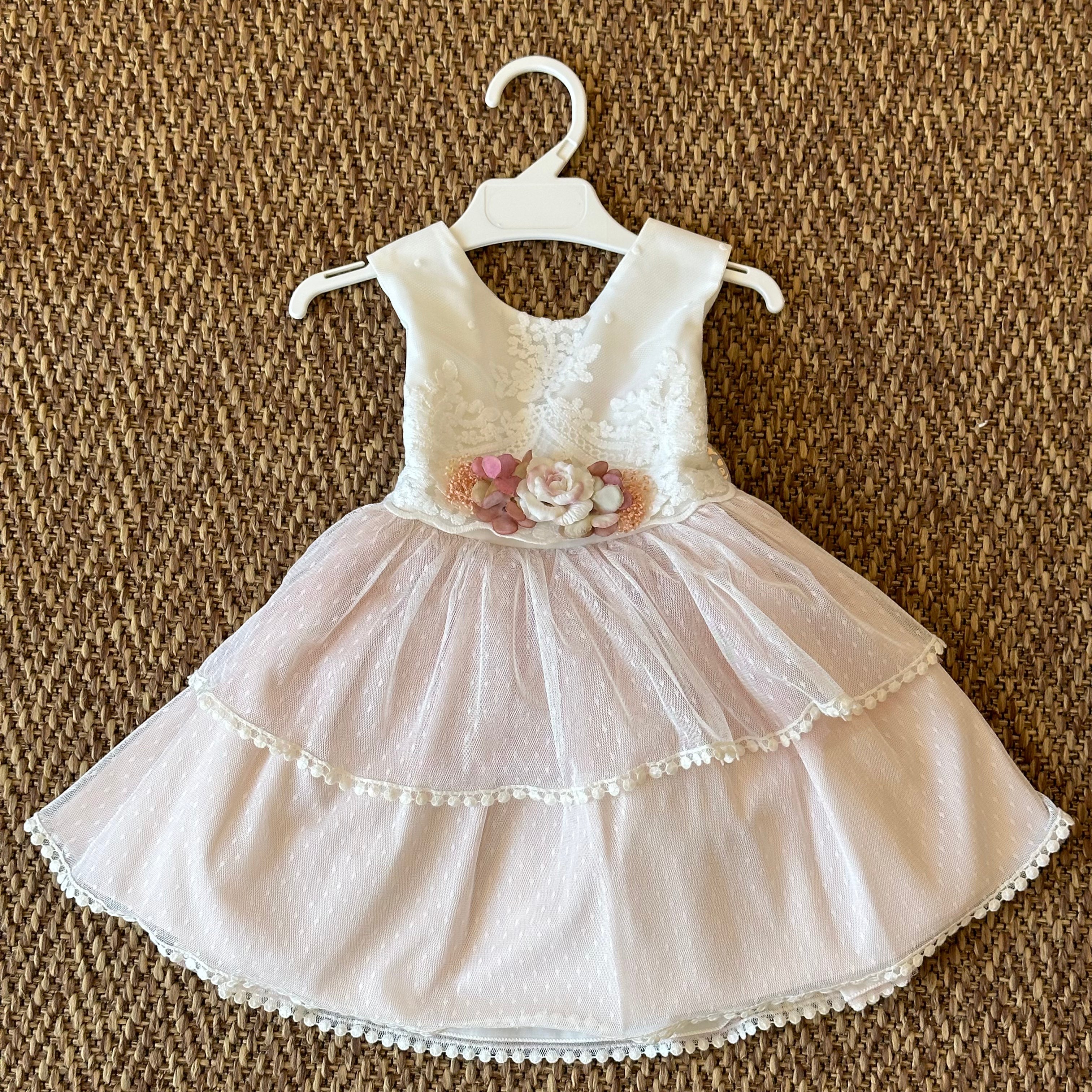 Abitino da cerimonia Bianco/Rosa da 2 a 6 anni - Be Brave Boutique