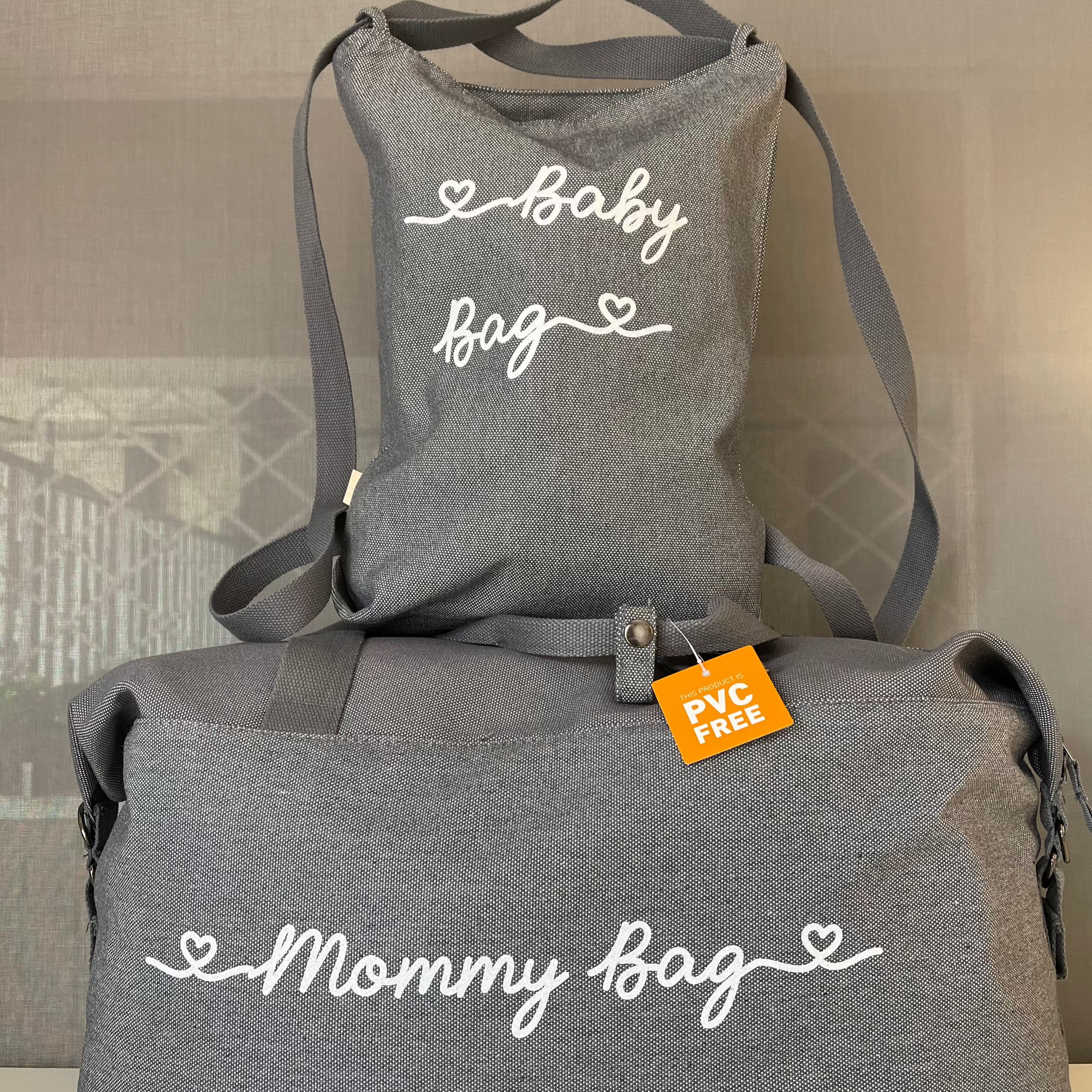 Borsone Mommy e Borsa Zaino in Polycotton Grey - Be Brave Boutique