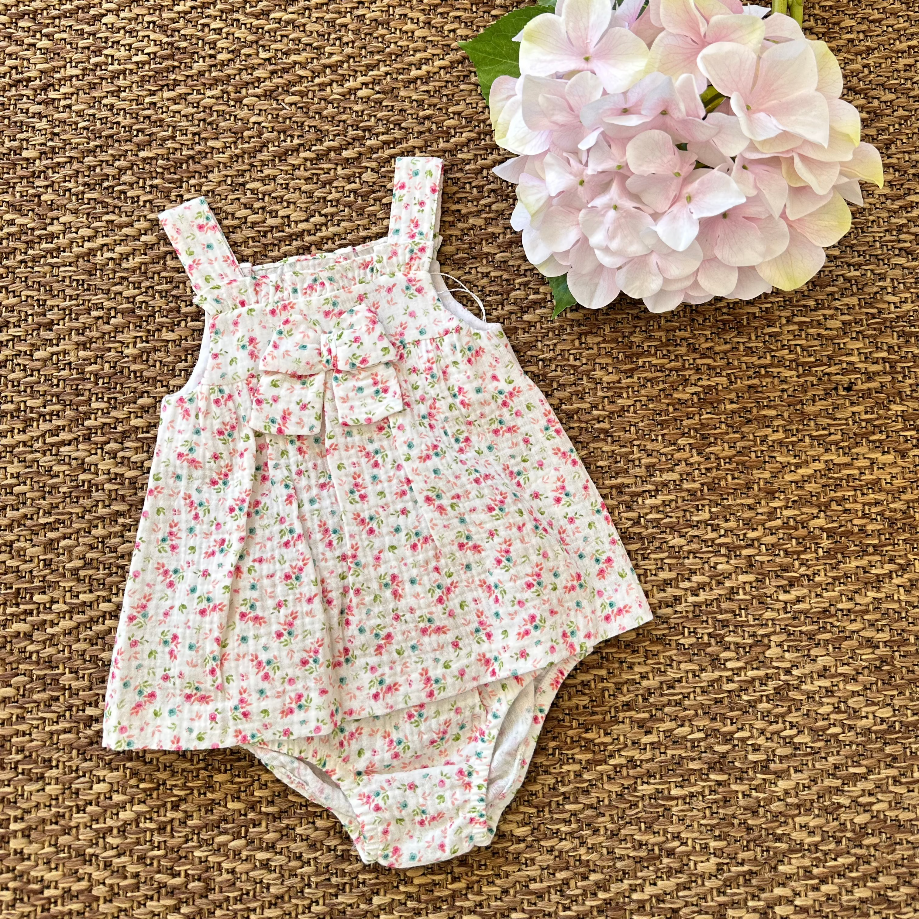 Abitino con copri pannolino fiori - Be Brave Boutique