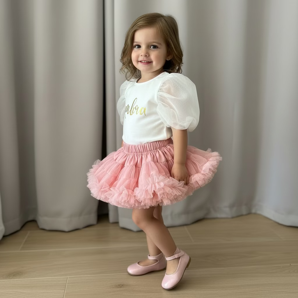 Maglietta in cotone con maniche in Organza - Be Brave Boutique