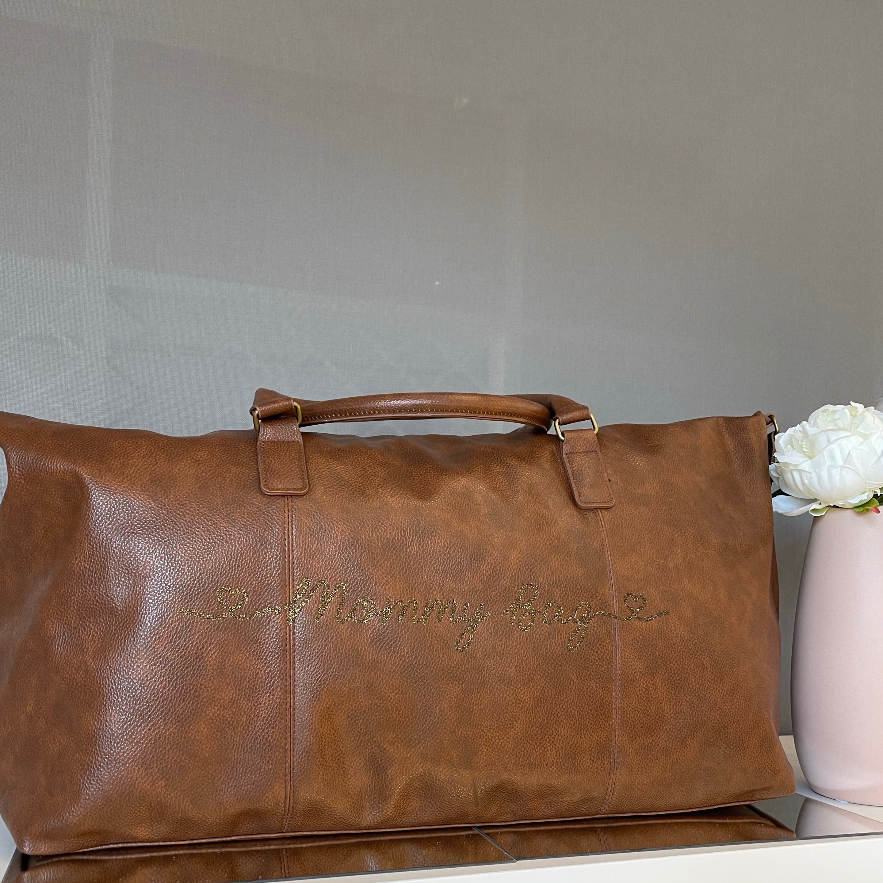 Borsone da viaggio in 100% pelle sintetica, classico ed elegante tasche e zip - Be Brave Boutique