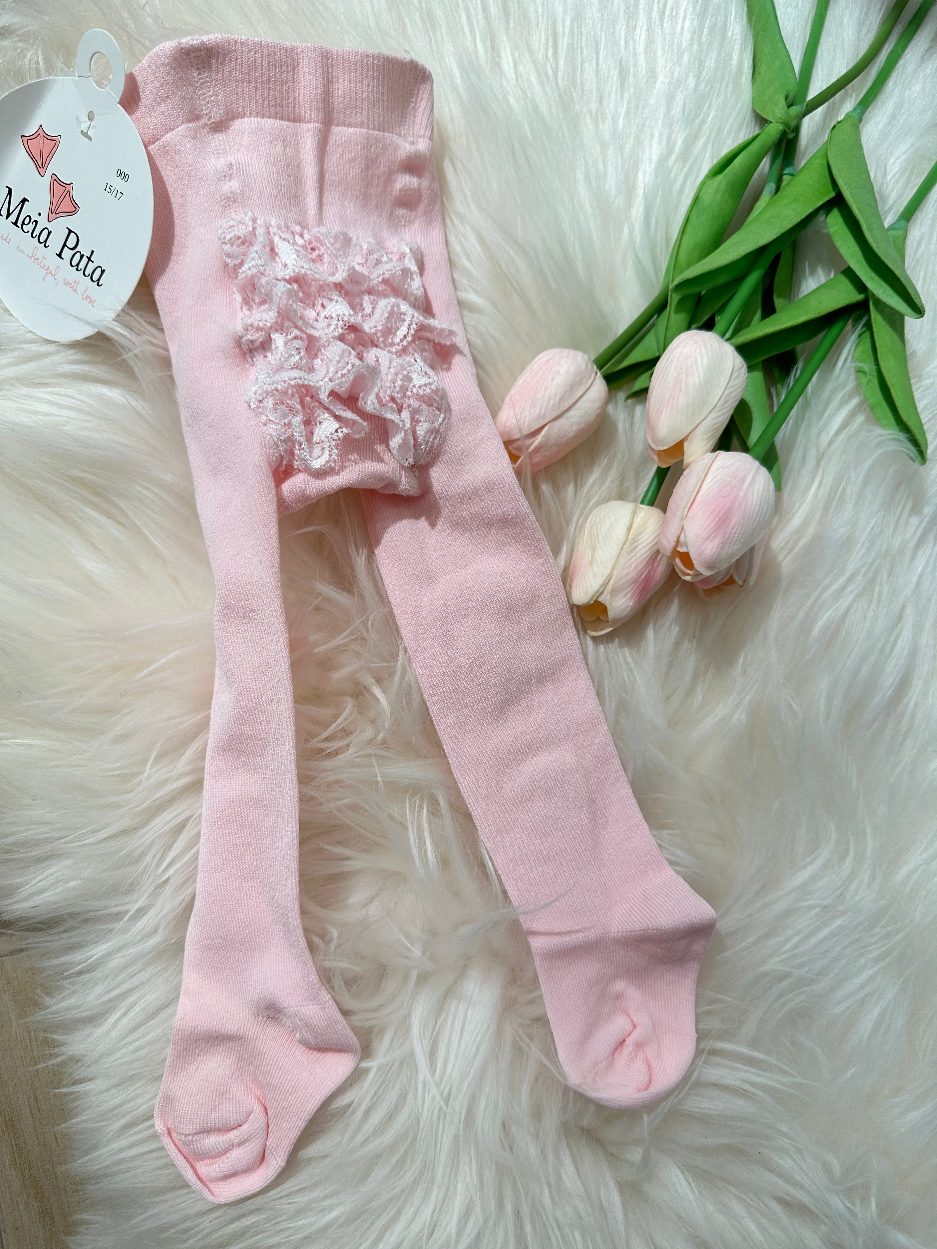 Calzamaglia Neonata Rosa con Volant elasticizzata - Be Brave Boutique