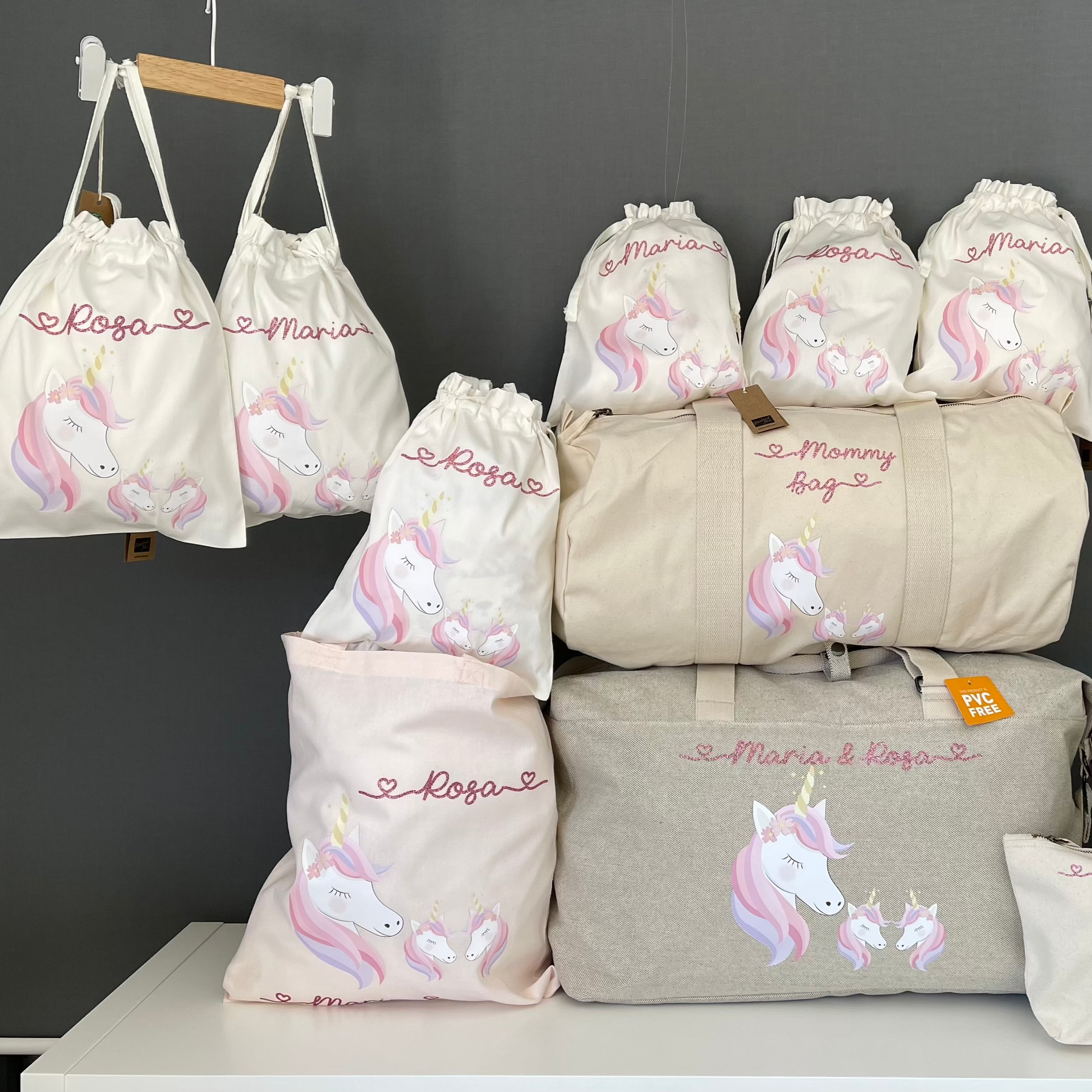 Twins Set 2 borsoni 2 Beauty e 6 sacchi primi cambi personalizzati - Be Brave Boutique