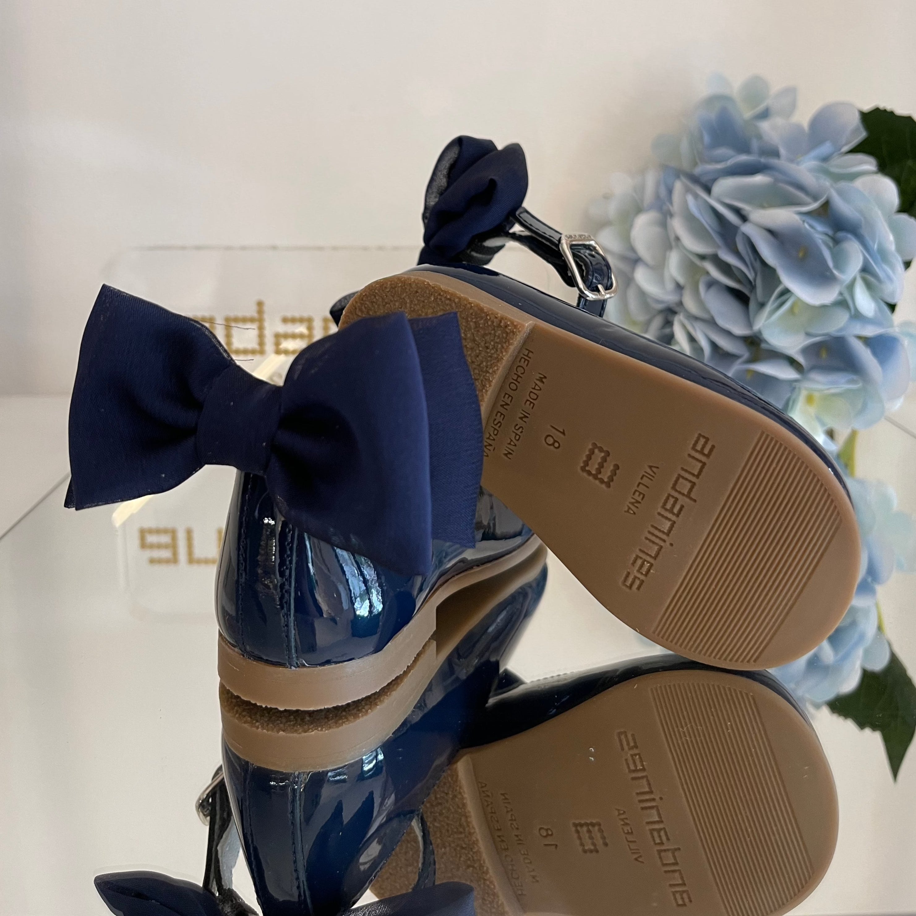 ANDANINES Ballerina con fiocco Blu navy - Be Brave Boutique